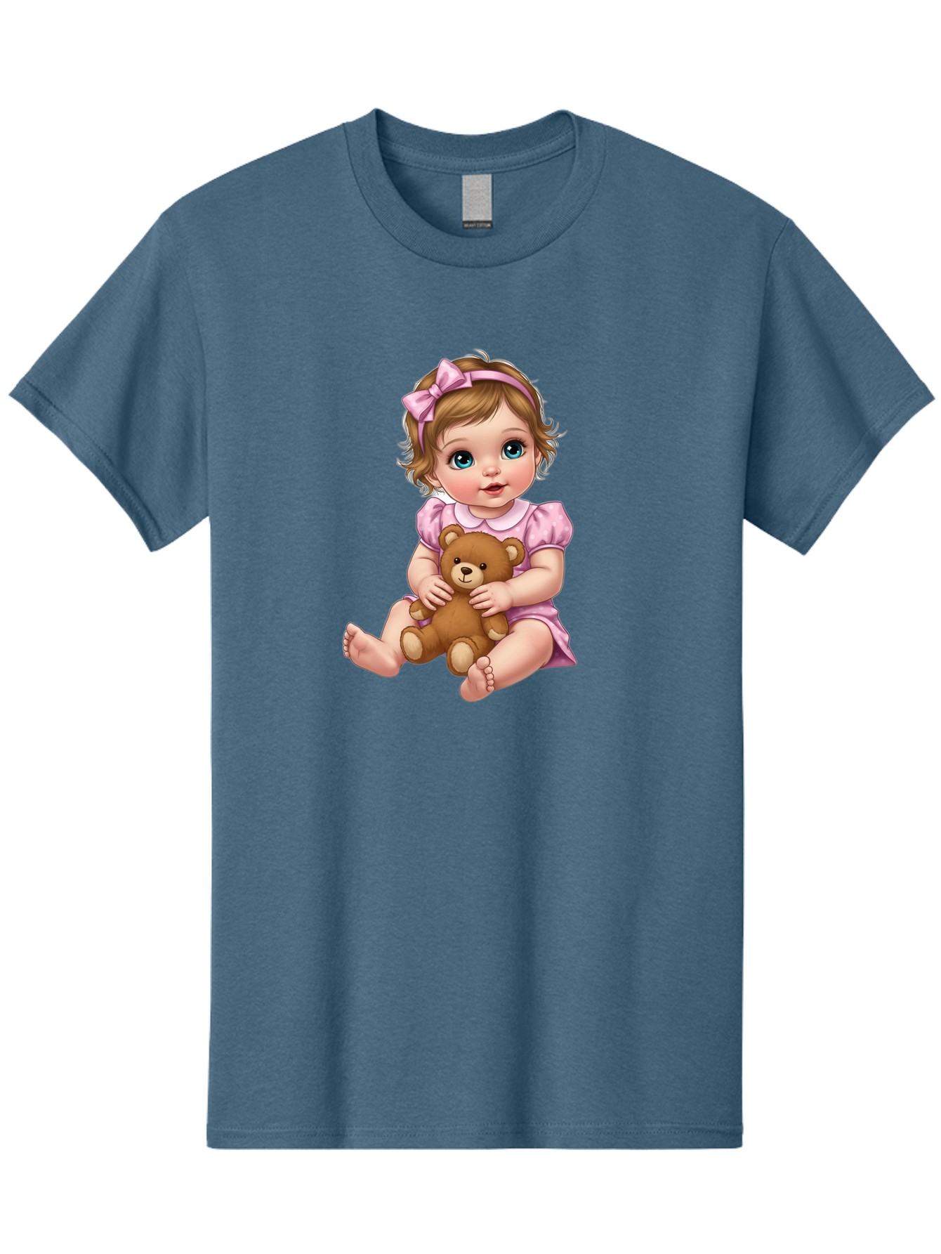 Baby-Girl-With-Teddy-Bear-1 Men'S Graphic Tee, 100% Cotton, Comfortable Casual Summer Wear, Machine Washable, Vintage Camera, Old Camera, Antique Camera, Black Camera, Classic Photography, Photography Equipment, Nostalgic Device, Film Camera, Bak011