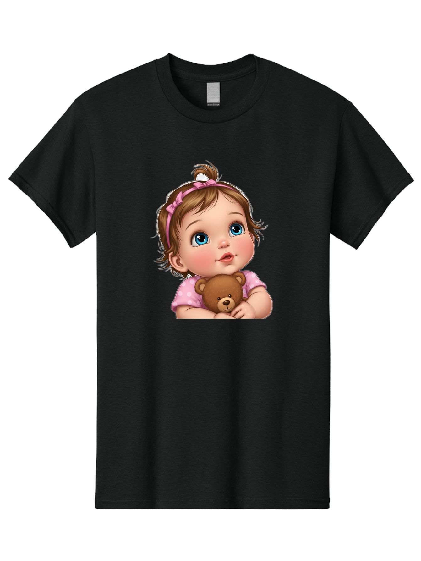 Baby-Girl-With-Teddy-Bear-2 Men'S Graphic Tee, 100% Cotton, Comfortable Casual Summer Wear, Machine Washable, Vintage Camera, Old Camera, Antique Camera, Black Camera, Classic Photography, Photography Equipment, Nostalgic Device, Film Camera, Bak012
