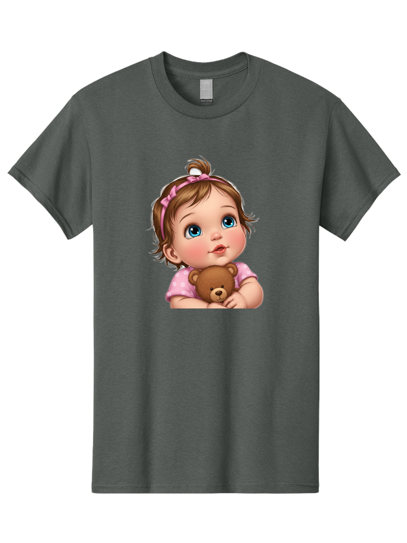 Baby-Girl-With-Teddy-Bear-2 Men'S Graphic Tee, 100% Cotton, Comfortable Casual Summer Wear, Machine Washable, Vintage Camera, Old Camera, Antique Camera, Black Camera, Classic Photography, Photography Equipment, Nostalgic Device, Film Camera, Bak012