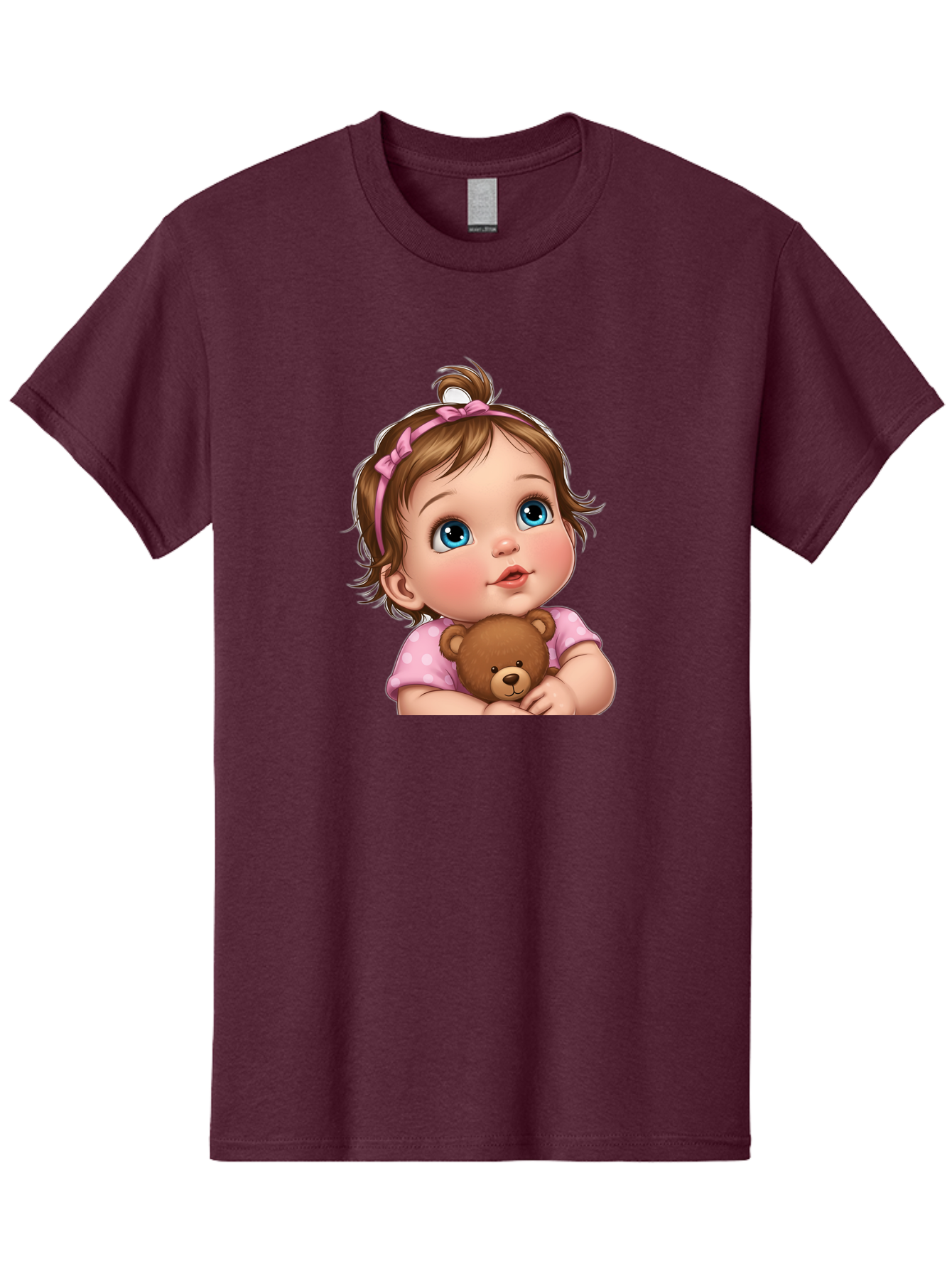 Baby-Girl-With-Teddy-Bear-2 Men'S Graphic Tee, 100% Cotton, Comfortable Casual Summer Wear, Machine Washable, Vintage Camera, Old Camera, Antique Camera, Black Camera, Classic Photography, Photography Equipment, Nostalgic Device, Film Camera, Bak012