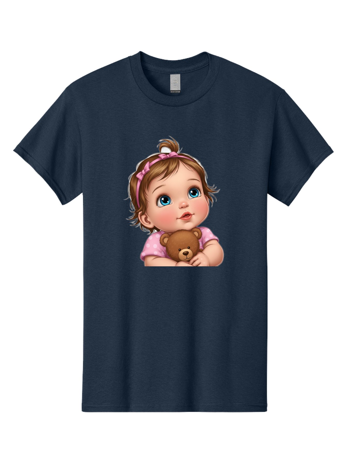 Baby-Girl-With-Teddy-Bear-2 Men'S Graphic Tee, 100% Cotton, Comfortable Casual Summer Wear, Machine Washable, Vintage Camera, Old Camera, Antique Camera, Black Camera, Classic Photography, Photography Equipment, Nostalgic Device, Film Camera, Bak012