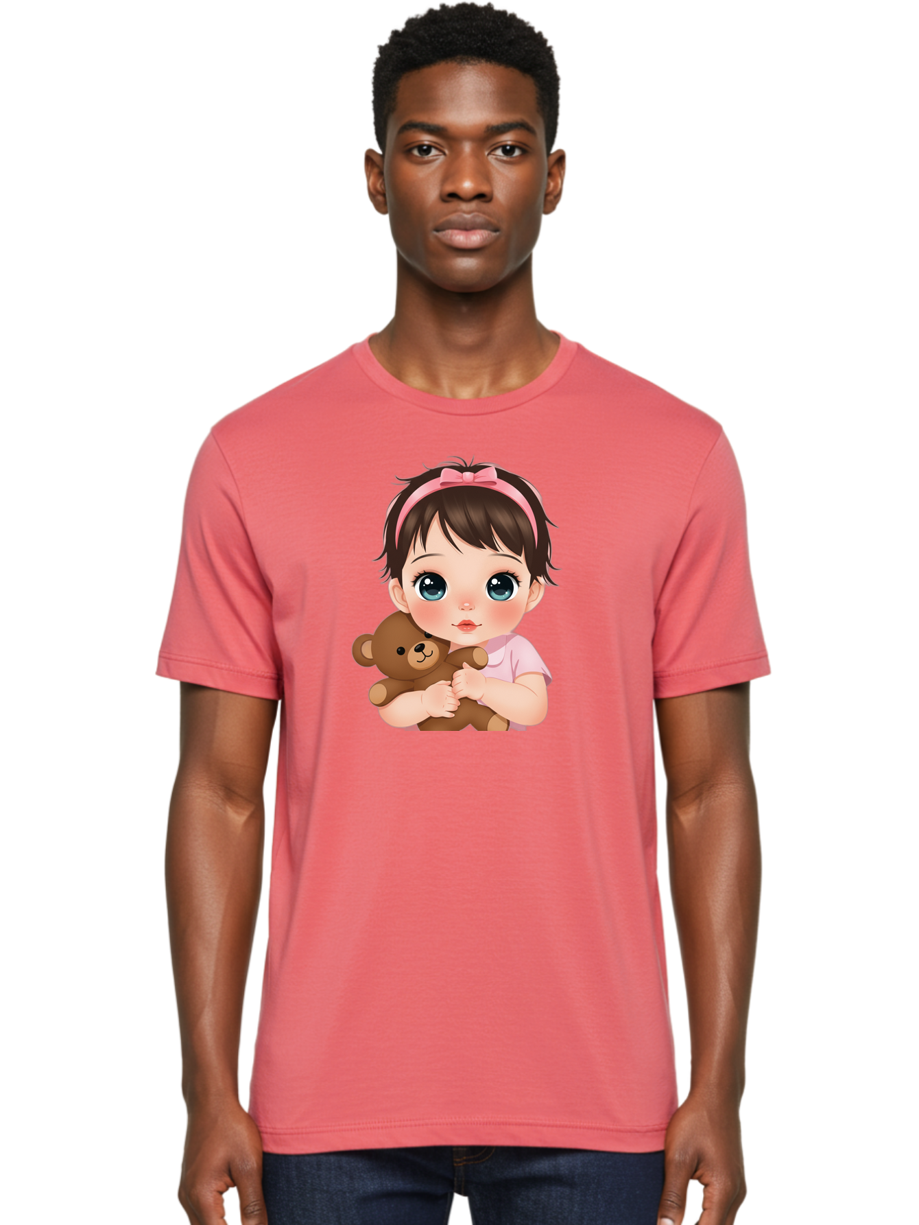 Baby-Girl-With-Teddy Men'S Graphic Tee, 100% Cotton, Comfortable Casual Summer Wear, Machine Washable, Vintage Camera, Old Camera, Antique Camera, Black Camera, Classic Photography, Photography Equipment, Nostalgic Device, Film Camera, Bak014