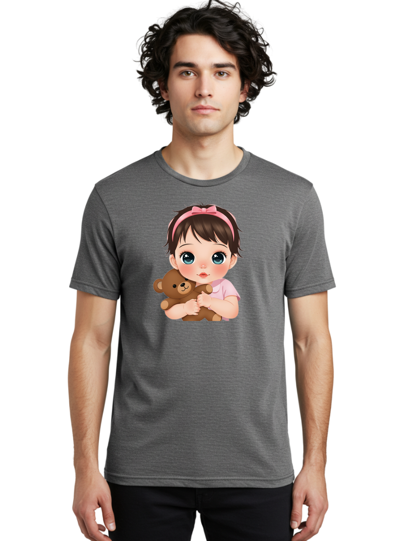 Baby-Girl-With-Teddy Men'S Graphic Tee, 100% Cotton, Comfortable Casual Summer Wear, Machine Washable, Vintage Camera, Old Camera, Antique Camera, Black Camera, Classic Photography, Photography Equipment, Nostalgic Device, Film Camera, Bak014