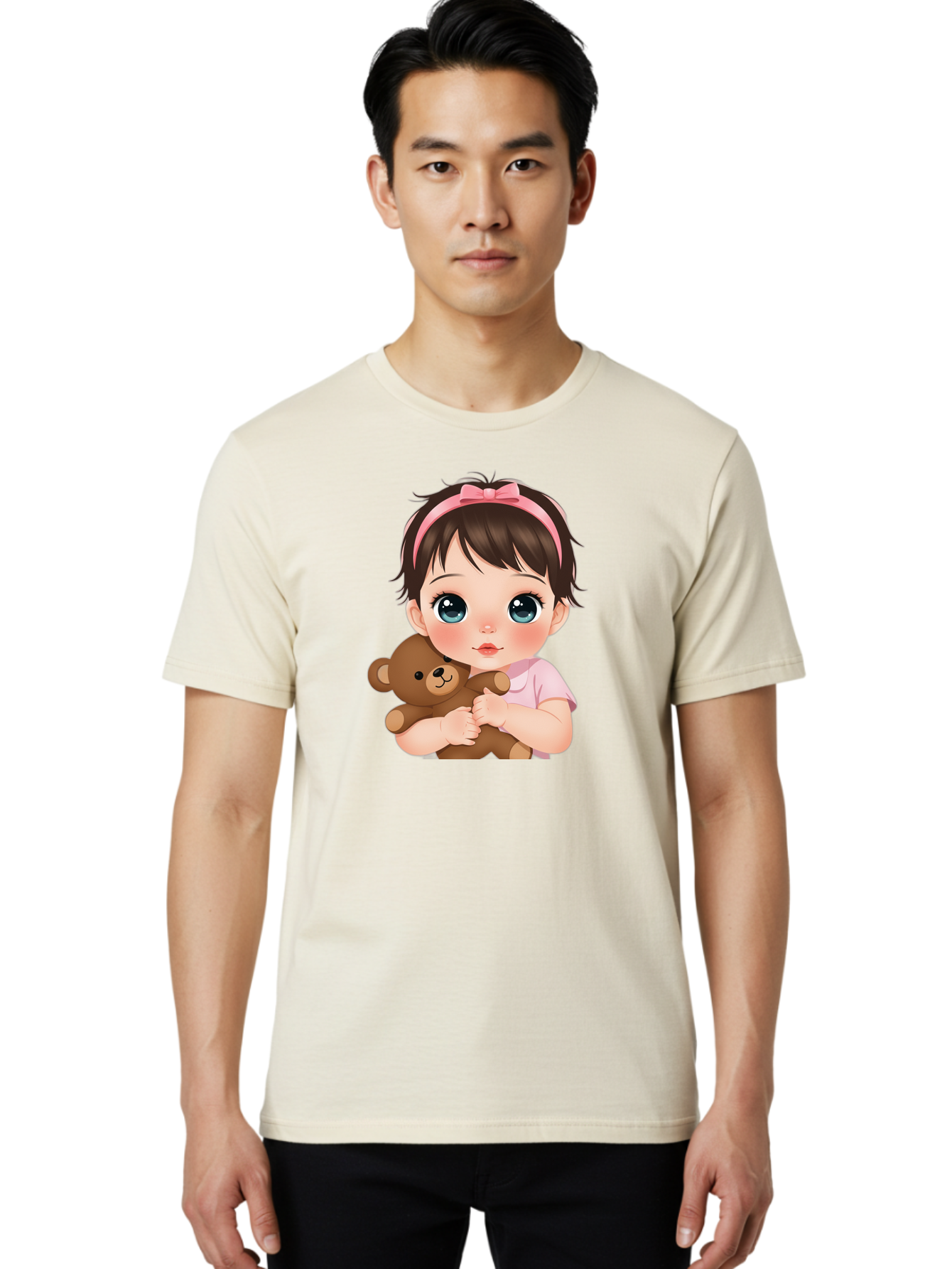 Baby-Girl-With-Teddy Men'S Graphic Tee, 100% Cotton, Comfortable Casual Summer Wear, Machine Washable, Vintage Camera, Old Camera, Antique Camera, Black Camera, Classic Photography, Photography Equipment, Nostalgic Device, Film Camera, Bak014
