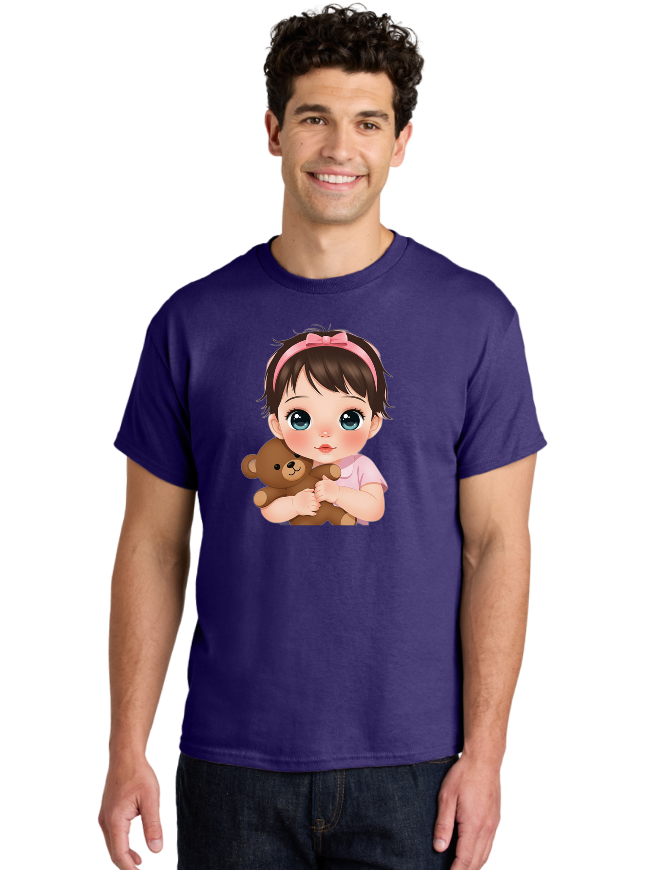 Baby-Girl-With-Teddy Men'S Graphic Tee, 100% Cotton, Comfortable Casual Summer Wear, Machine Washable, Vintage Camera, Old Camera, Antique Camera, Black Camera, Classic Photography, Photography Equipment, Nostalgic Device, Film Camera, Bak014
