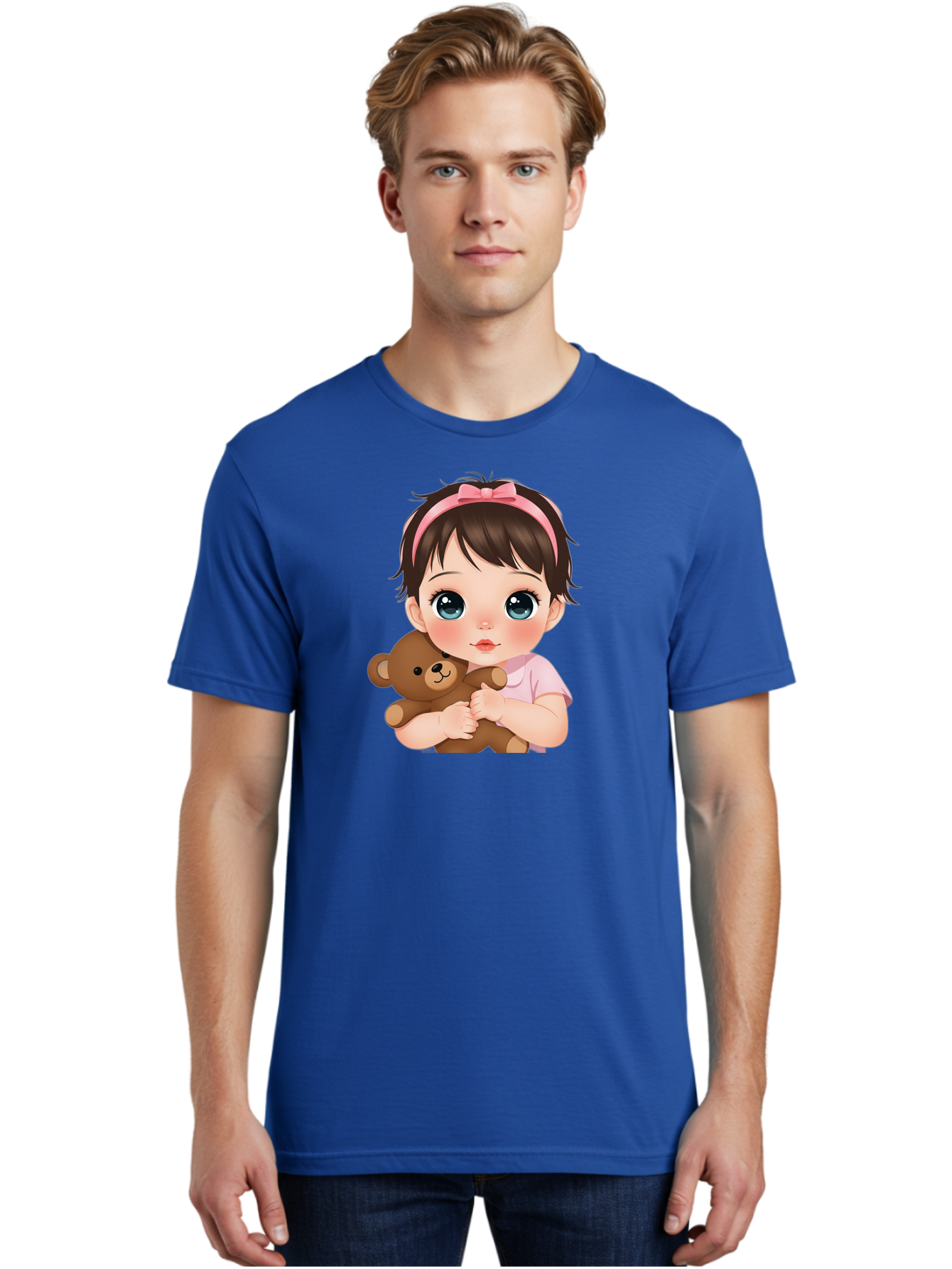 Baby-Girl-With-Teddy Men'S Graphic Tee, 100% Cotton, Comfortable Casual Summer Wear, Machine Washable, Vintage Camera, Old Camera, Antique Camera, Black Camera, Classic Photography, Photography Equipment, Nostalgic Device, Film Camera, Bak014