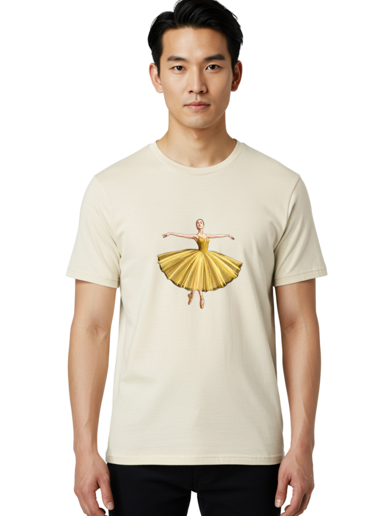 Ballerina-In-Gold-Tutu Men'S Graphic Tee, 100% Cotton, Comfortable Casual Summer Wear, Machine Washable, Vintage Camera, Old Camera, Antique Camera, Black Camera, Classic Photography, Photography Equipment, Nostalgic Device, Film Camera, Bak021