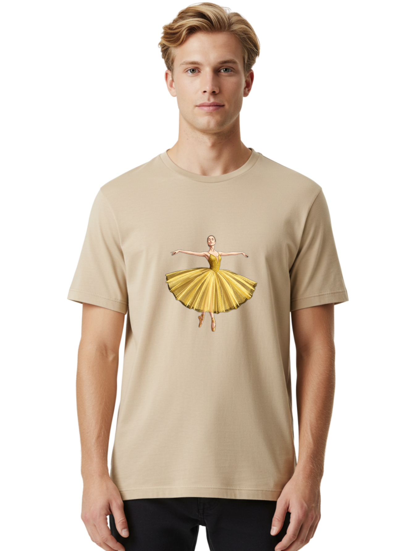 Ballerina-In-Gold-Tutu Men'S Graphic Tee, 100% Cotton, Comfortable Casual Summer Wear, Machine Washable, Vintage Camera, Old Camera, Antique Camera, Black Camera, Classic Photography, Photography Equipment, Nostalgic Device, Film Camera, Bak021