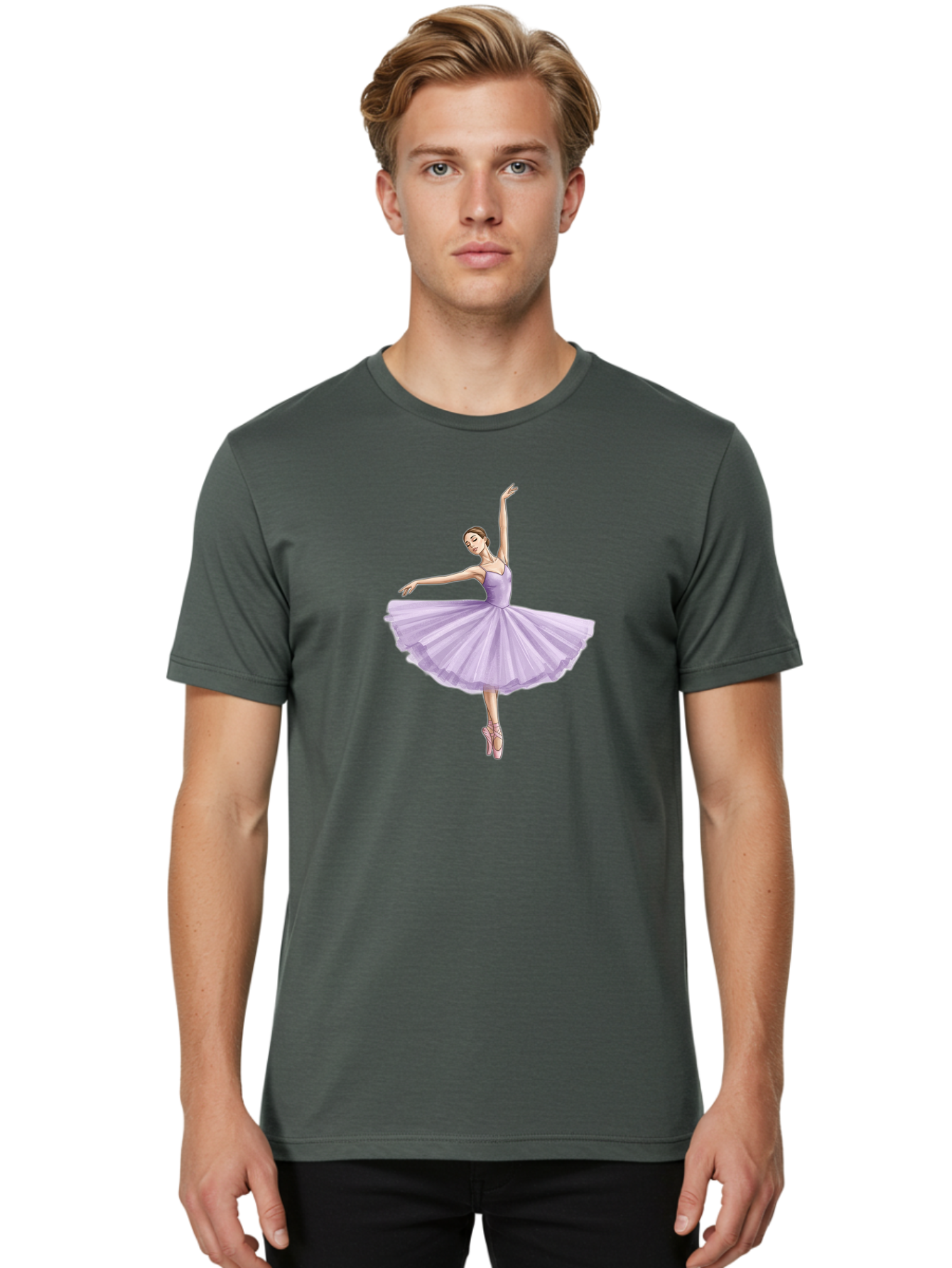 Ballerina-In-Lavender-Tutu Men'S Graphic Tee, 100% Cotton, Comfortable Casual Summer Wear, Machine Washable, Vintage Camera, Old Camera, Antique Camera, Black Camera, Classic Photography, Photography Equipment, Nostalgic Device, Film Camera, Bak022