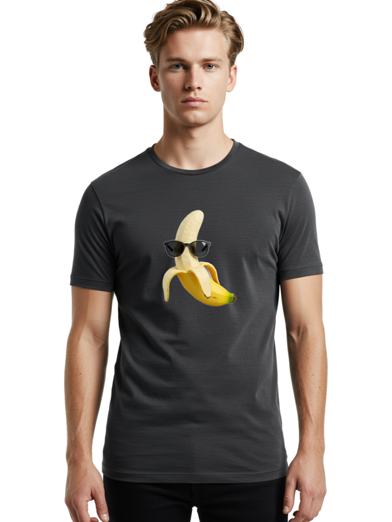 Banana-Man-Wearing-Sunglasses Men'S Graphic Tee, 100% Cotton, Comfortable Casual Summer Wear, Machine Washable, Vintage Camera, Old Camera, Antique Camera, Black Camera, Classic Photography, Photography Equipment, Nostalgic Device, Bak028