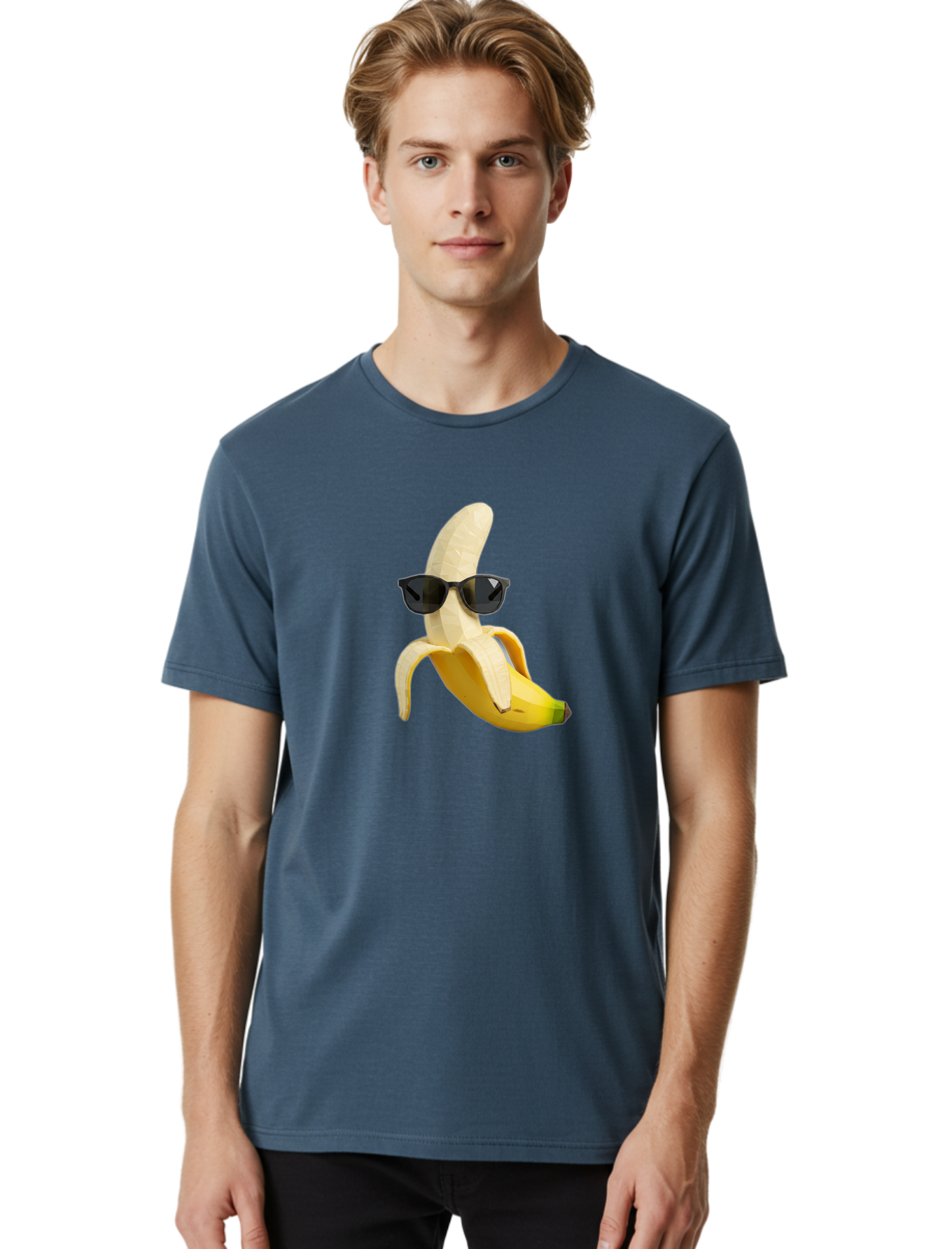 Banana-Man-Wearing-Sunglasses Men'S Graphic Tee, 100% Cotton, Comfortable Casual Summer Wear, Machine Washable, Vintage Camera, Old Camera, Antique Camera, Black Camera, Classic Photography, Photography Equipment, Nostalgic Device, Bak028