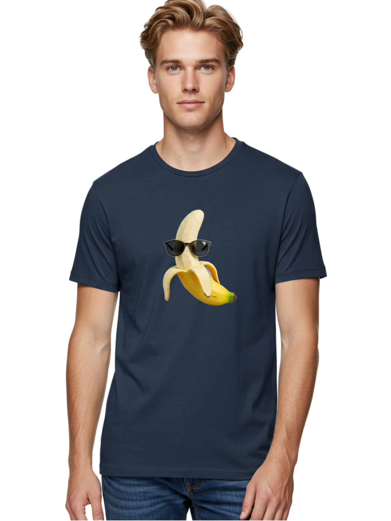 Banana-Man-Wearing-Sunglasses Men'S Graphic Tee, 100% Cotton, Comfortable Casual Summer Wear, Machine Washable, Vintage Camera, Old Camera, Antique Camera, Black Camera, Classic Photography, Photography Equipment, Nostalgic Device, Bak028