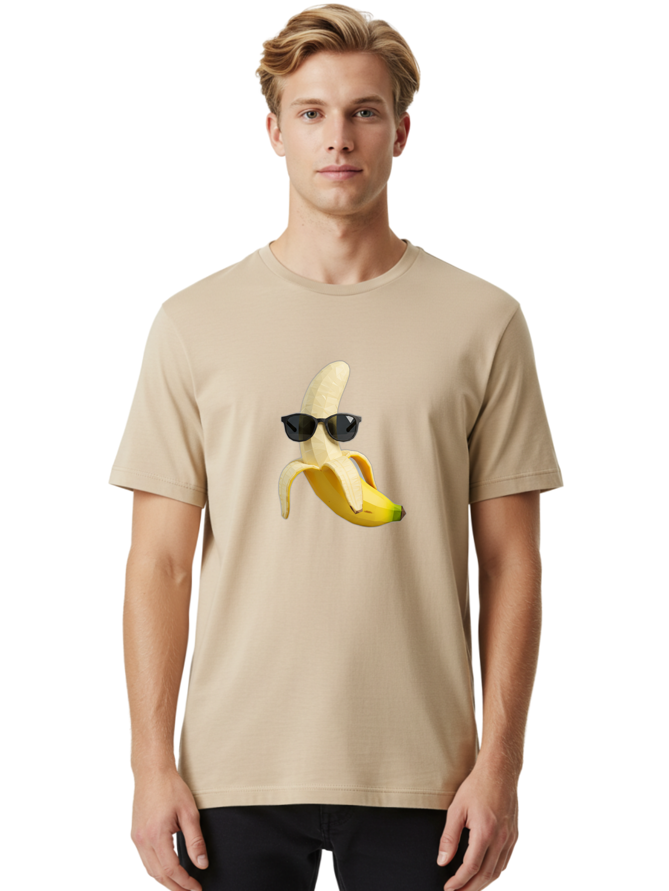 Banana-Man-Wearing-Sunglasses Men'S Graphic Tee, 100% Cotton, Comfortable Casual Summer Wear, Machine Washable, Vintage Camera, Old Camera, Antique Camera, Black Camera, Classic Photography, Photography Equipment, Nostalgic Device, Bak028
