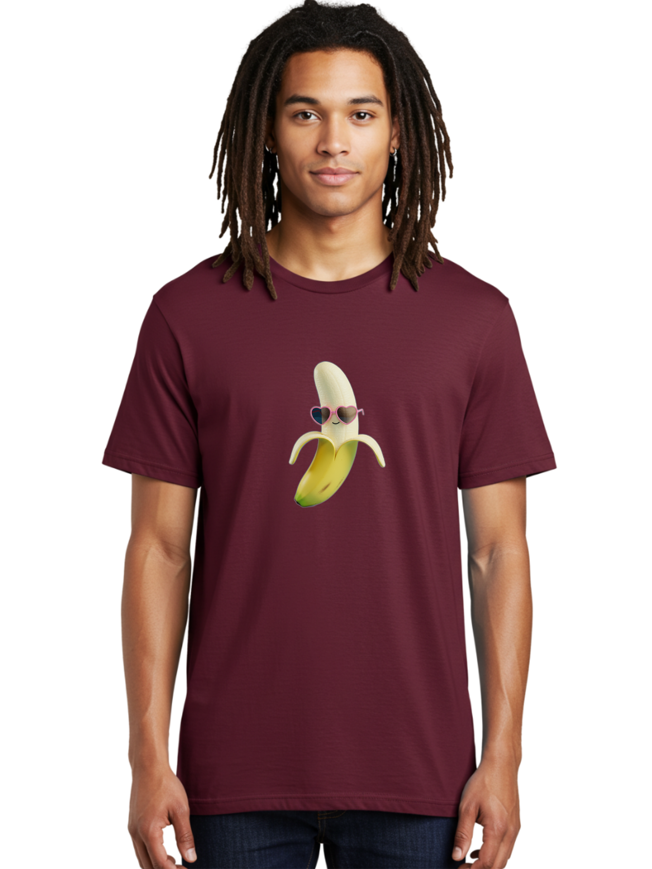 Banana-With-Heart-Shaped-Sunglasses Men'S Graphic Tee, 100% Cotton, Comfortable Casual Summer Wear, Machine Washable, Vintage Camera, Old Camera, Antique Camera, Black Camera, Classic Photography, Photography Equipment, Nostalgic Device, Bak030
