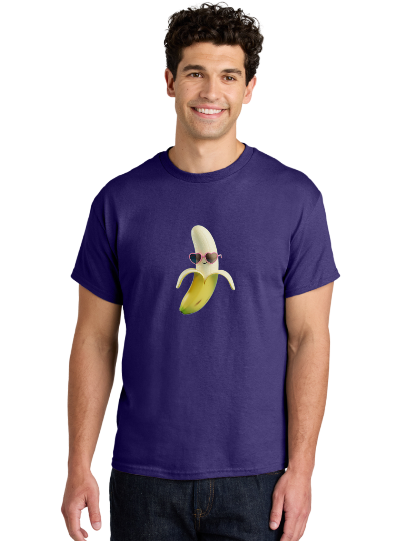 Banana-With-Heart-Shaped-Sunglasses Men'S Graphic Tee, 100% Cotton, Comfortable Casual Summer Wear, Machine Washable, Vintage Camera, Old Camera, Antique Camera, Black Camera, Classic Photography, Photography Equipment, Nostalgic Device, Bak030