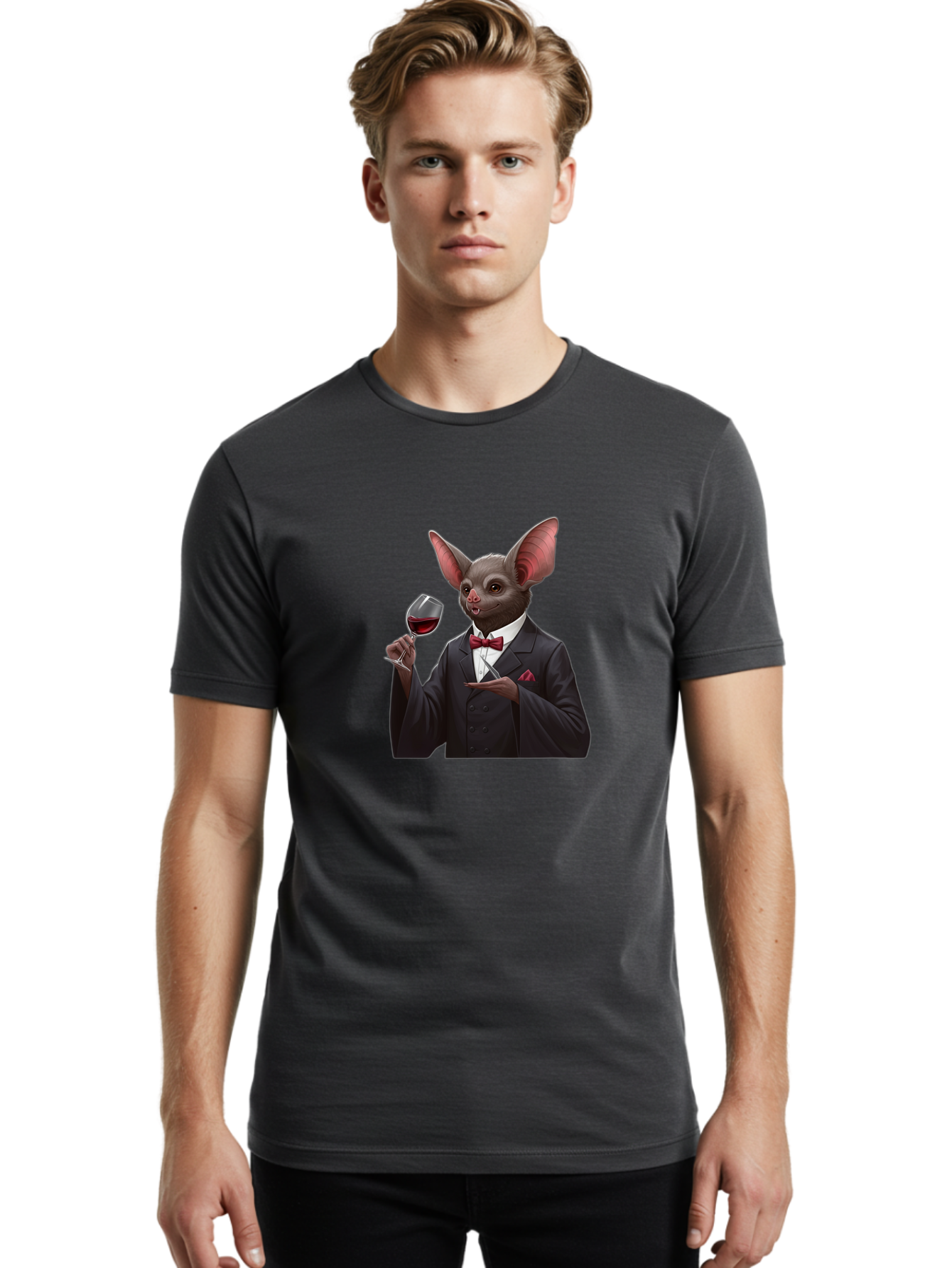 Bat-In-Suit Men'S Graphic Tee, 100% Cotton, Comfortable Casual Summer Wear, Machine Washable, Vintage Camera, Old Camera, Antique Camera, Black Camera, Classic Photography, Photography Equipment, Nostalgic Device, Film Camera, Camera Art Bak034