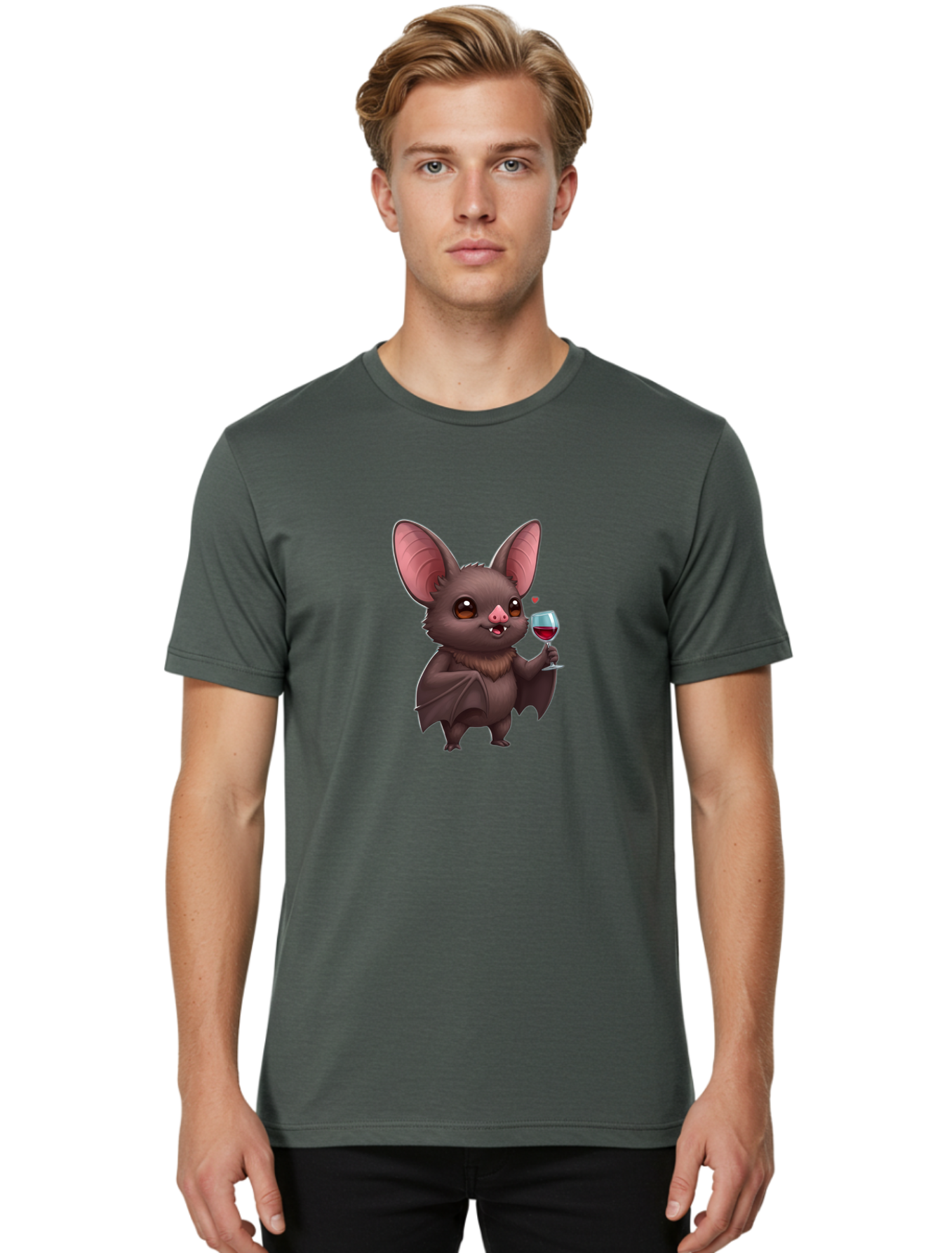 Bat-With-Wine-Glass Men'S Graphic Tee, 100% Cotton, Comfortable Casual Summer Wear, Machine Washable, Vintage Camera, Old Camera, Antique Camera, Black Camera, Classic Photography, Photography Equipment, Nostalgic Device, Film Camera, Bak035