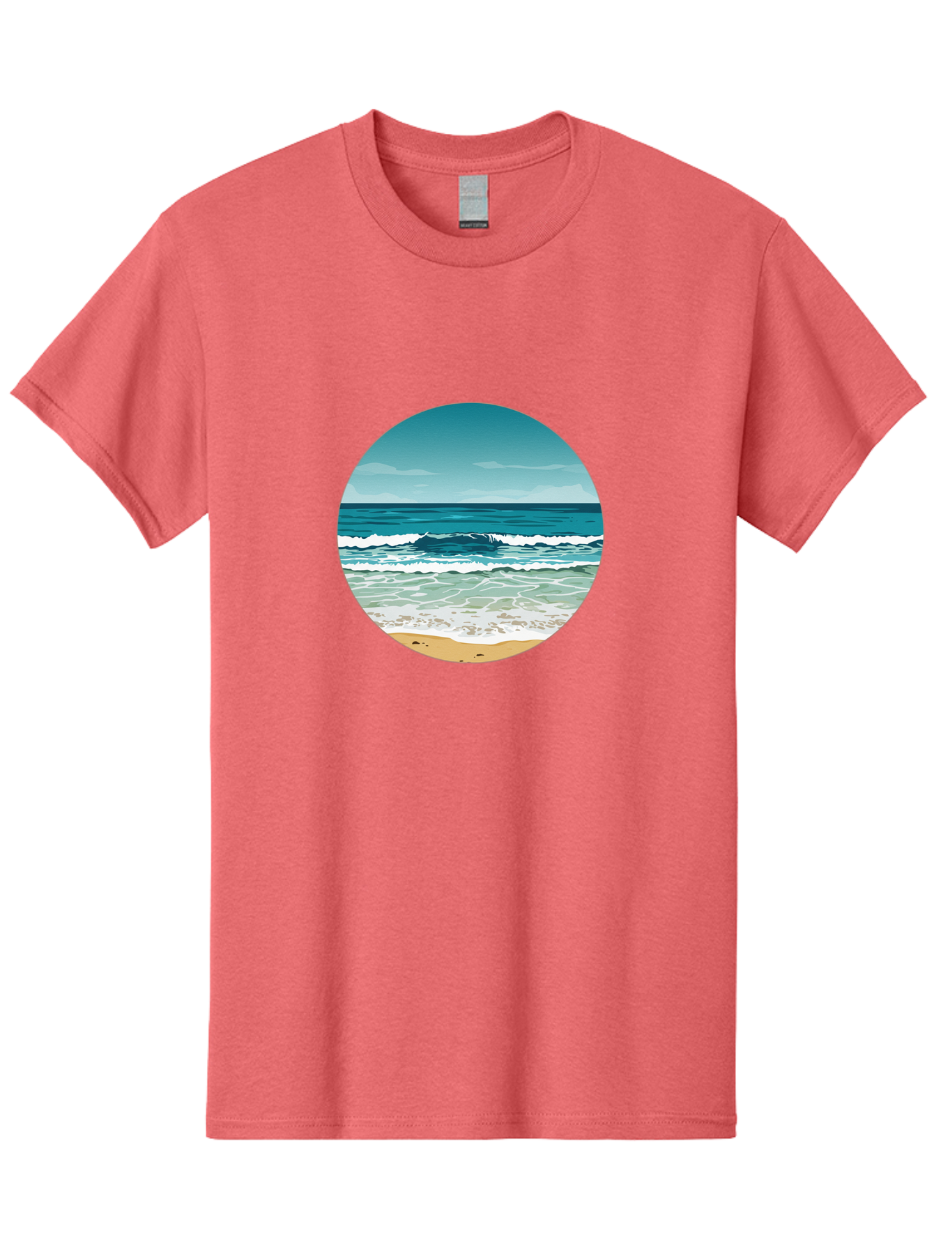 Beach-Scene-1 Men'S Graphic Tee, 100% Cotton, Comfortable Casual Summer Wear, Machine Washable, Vintage Camera, Old Camera, Antique Camera, Black Camera, Classic Photography, Photography Equipment, Nostalgic Device, Film Camera, Camera Art Bak036