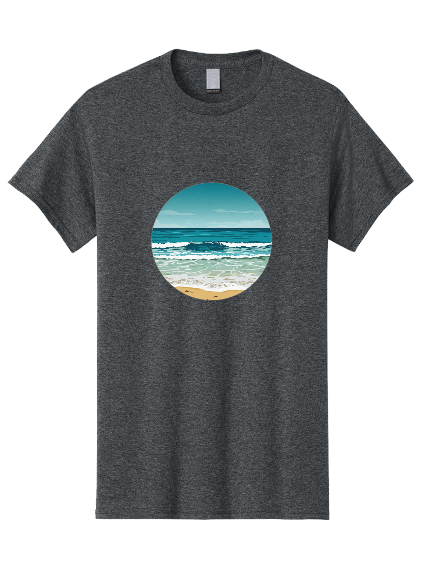 Beach-Scene-1 Men'S Graphic Tee, 100% Cotton, Comfortable Casual Summer Wear, Machine Washable, Vintage Camera, Old Camera, Antique Camera, Black Camera, Classic Photography, Photography Equipment, Nostalgic Device, Film Camera, Camera Art Bak036