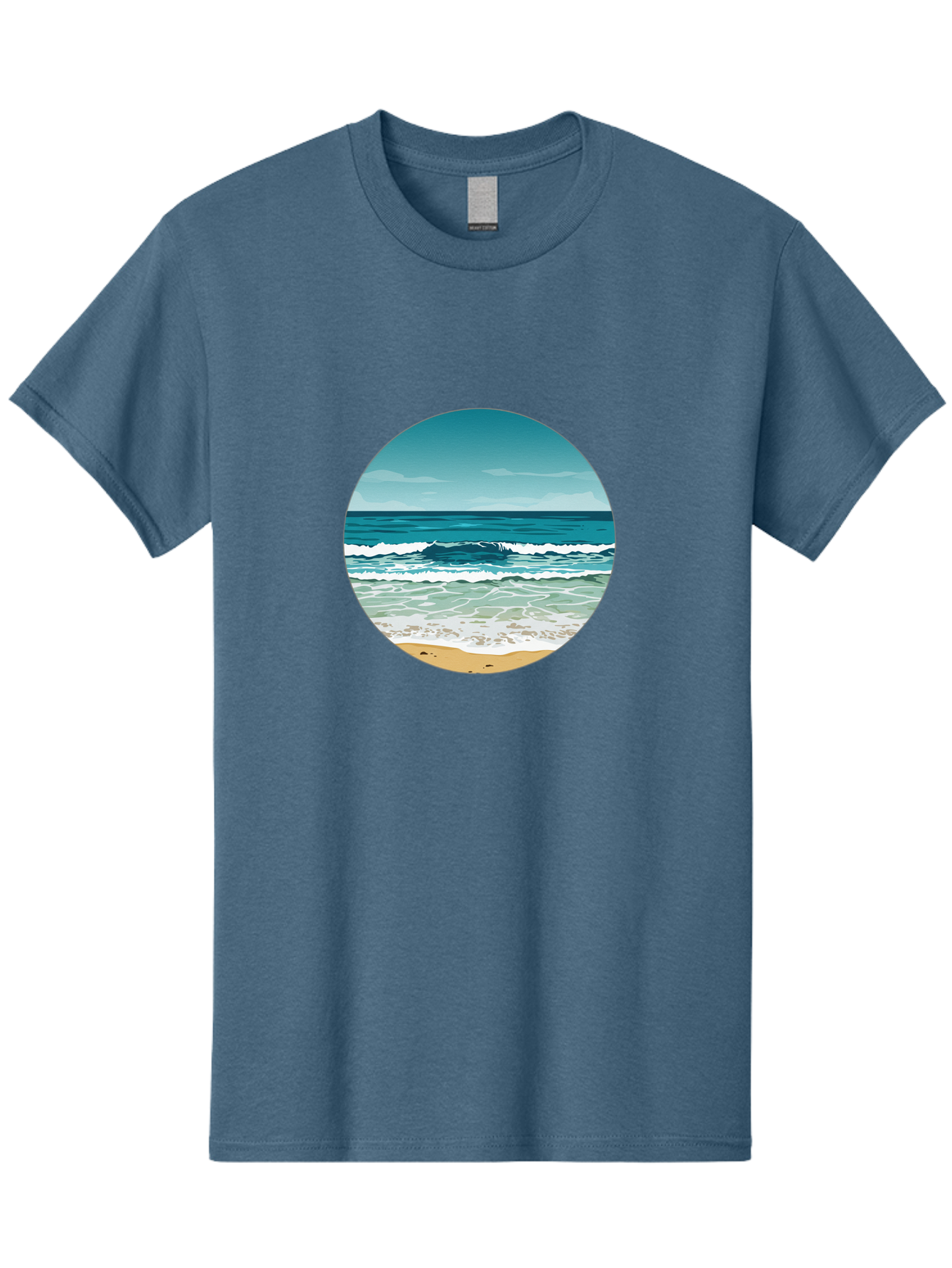 Beach-Scene-1 Men'S Graphic Tee, 100% Cotton, Comfortable Casual Summer Wear, Machine Washable, Vintage Camera, Old Camera, Antique Camera, Black Camera, Classic Photography, Photography Equipment, Nostalgic Device, Film Camera, Camera Art Bak036