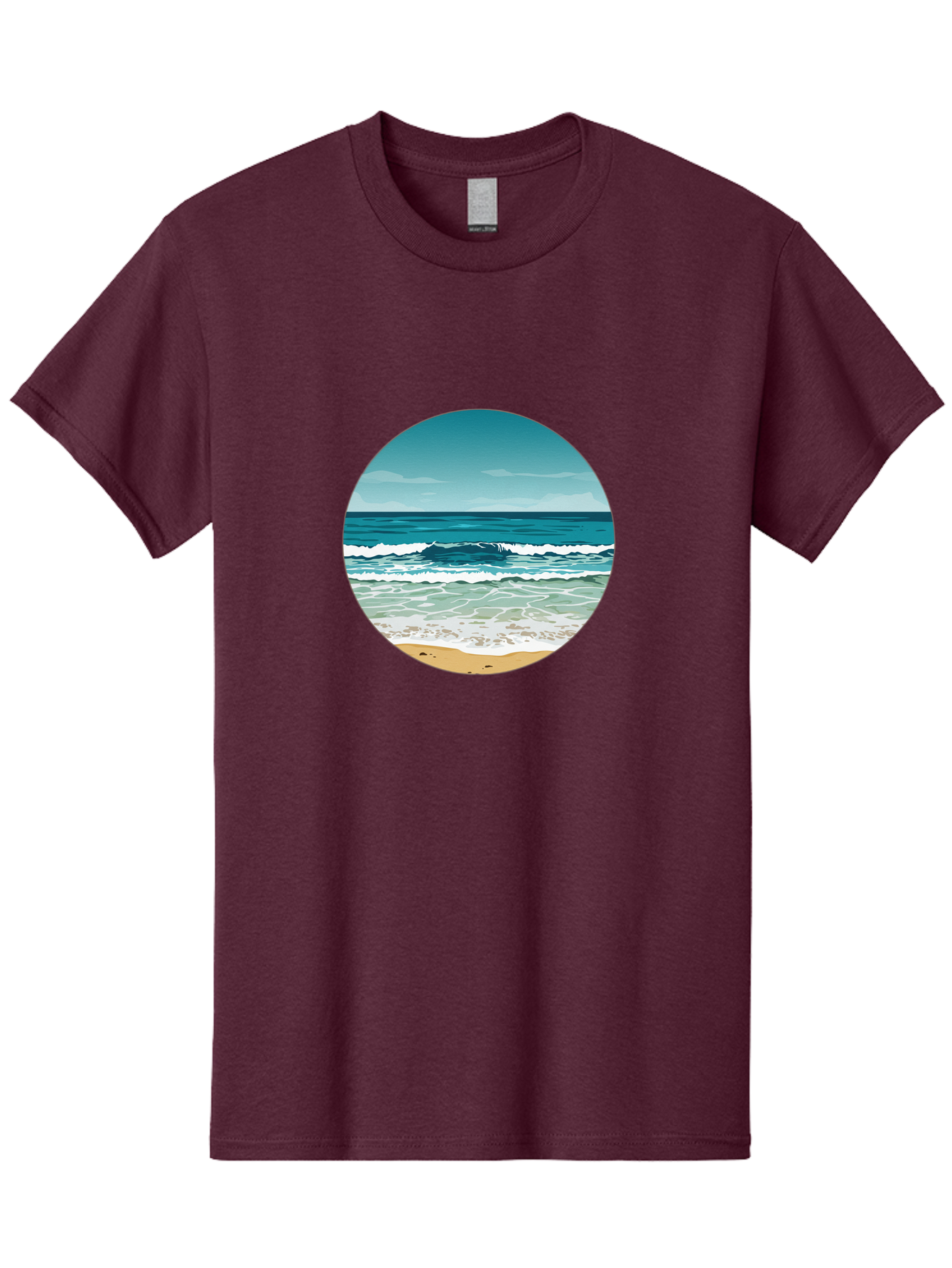 Beach-Scene-1 Men'S Graphic Tee, 100% Cotton, Comfortable Casual Summer Wear, Machine Washable, Vintage Camera, Old Camera, Antique Camera, Black Camera, Classic Photography, Photography Equipment, Nostalgic Device, Film Camera, Camera Art Bak036