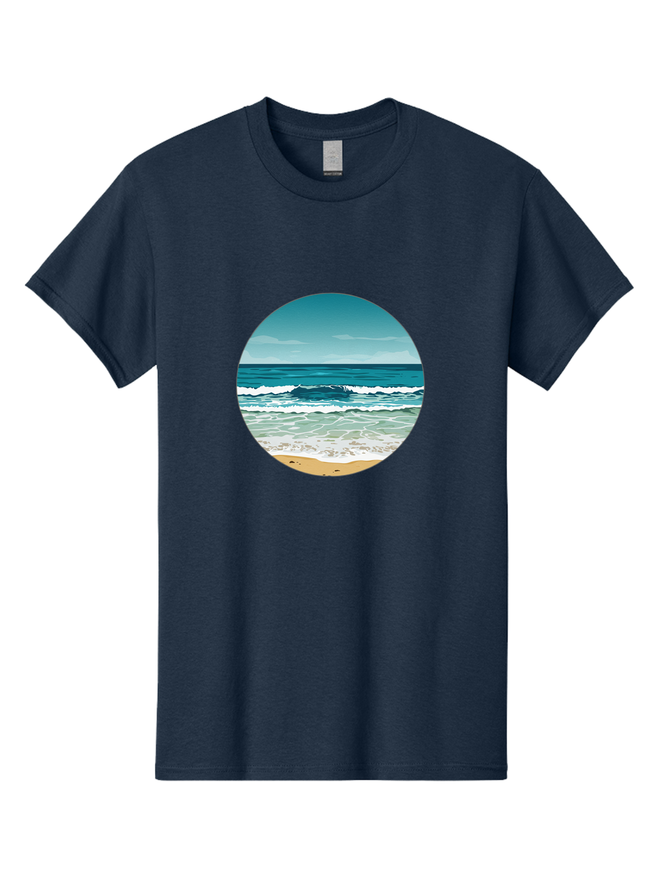 Beach-Scene-1 Men'S Graphic Tee, 100% Cotton, Comfortable Casual Summer Wear, Machine Washable, Vintage Camera, Old Camera, Antique Camera, Black Camera, Classic Photography, Photography Equipment, Nostalgic Device, Film Camera, Camera Art Bak036