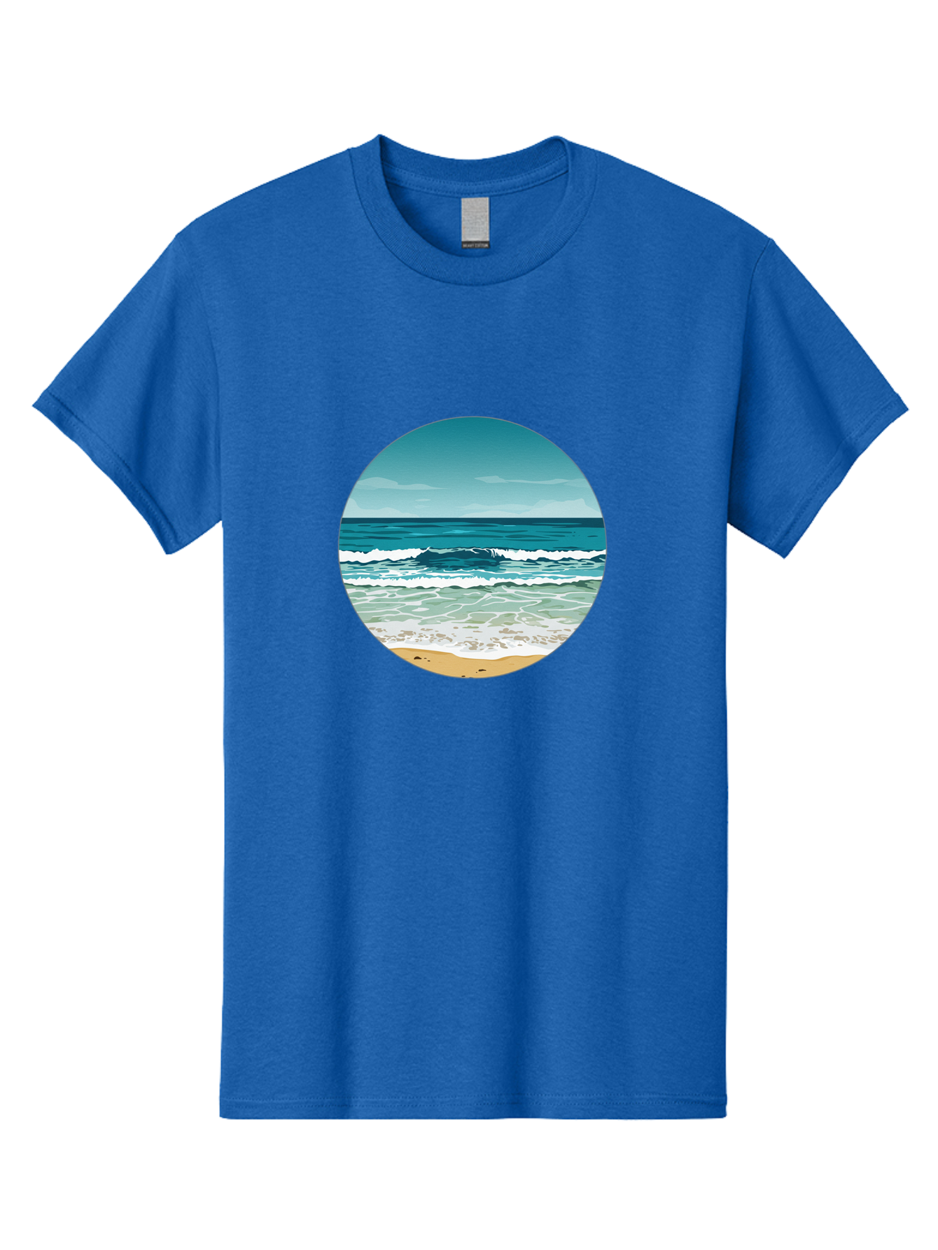 Beach-Scene-1 Men'S Graphic Tee, 100% Cotton, Comfortable Casual Summer Wear, Machine Washable, Vintage Camera, Old Camera, Antique Camera, Black Camera, Classic Photography, Photography Equipment, Nostalgic Device, Film Camera, Camera Art Bak036