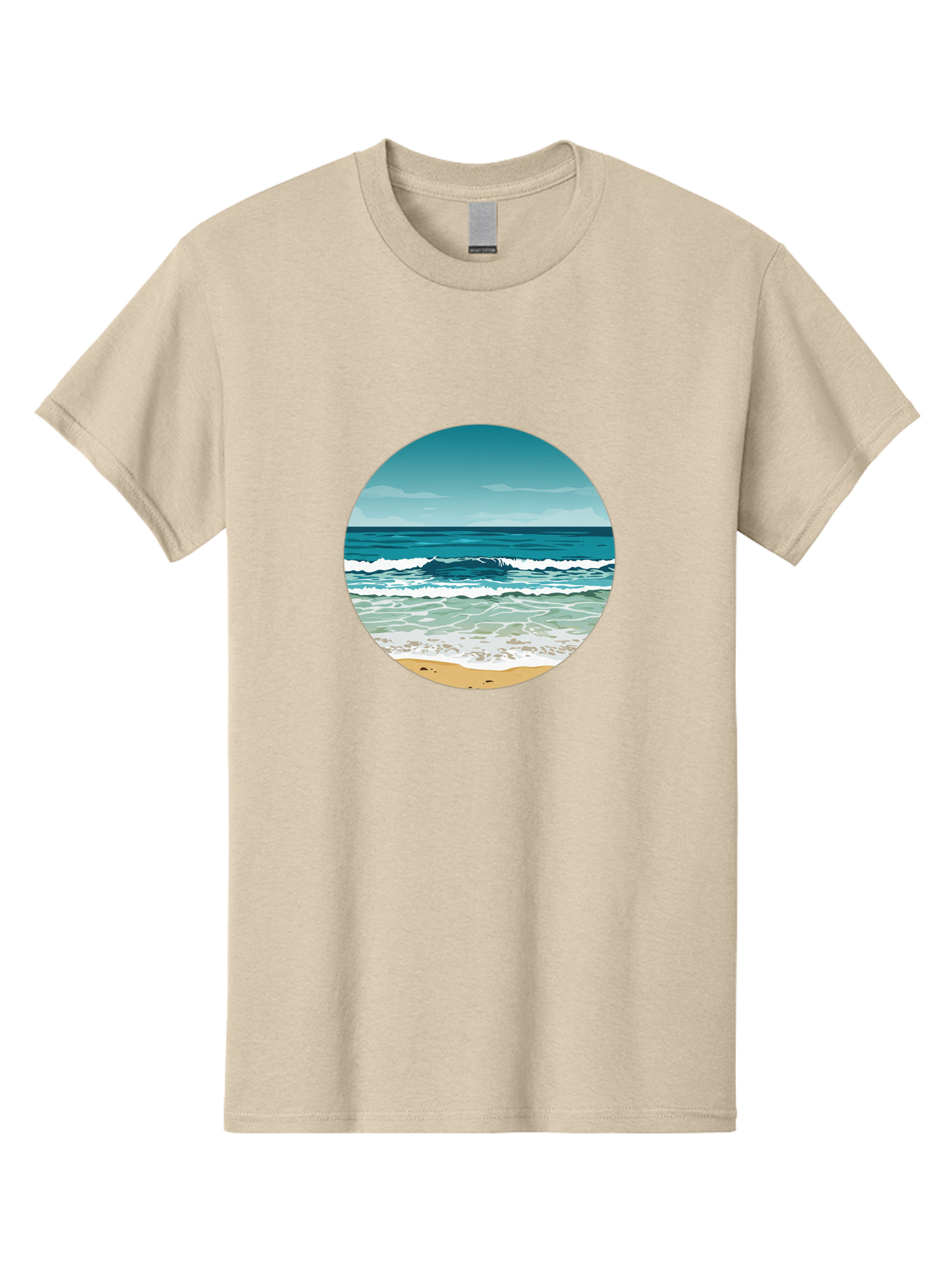Beach-Scene-1 Men'S Graphic Tee, 100% Cotton, Comfortable Casual Summer Wear, Machine Washable, Vintage Camera, Old Camera, Antique Camera, Black Camera, Classic Photography, Photography Equipment, Nostalgic Device, Film Camera, Camera Art Bak036
