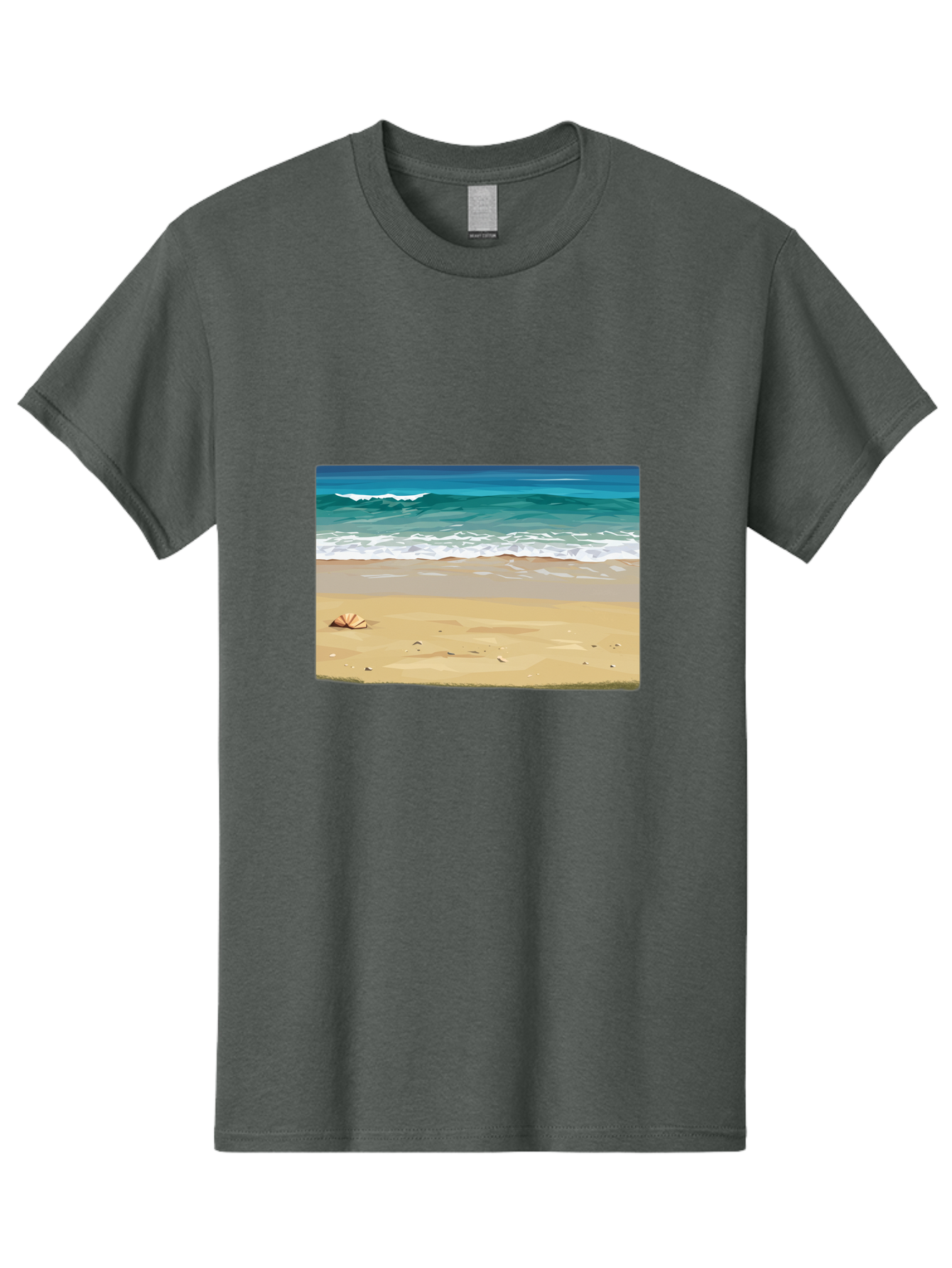 Beach-Scene-2 Men'S Graphic Tee, 100% Cotton, Comfortable Casual Summer Wear, Machine Washable, Vintage Camera, Old Camera, Antique Camera, Black Camera, Classic Photography, Photography Equipment, Nostalgic Device, Film Camera, Camera Art Bak037