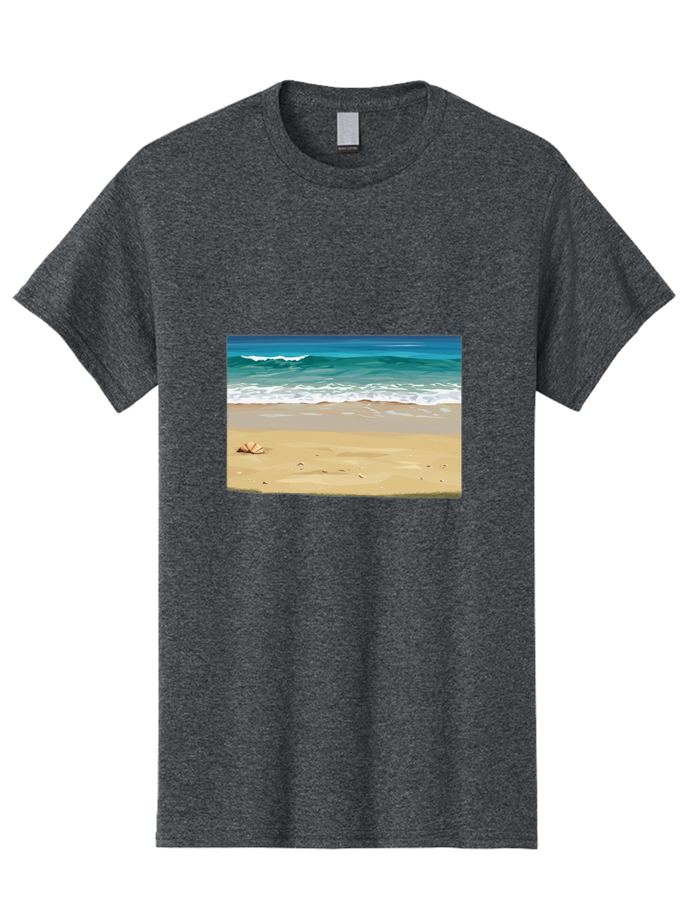 Beach-Scene-2 Men'S Graphic Tee, 100% Cotton, Comfortable Casual Summer Wear, Machine Washable, Vintage Camera, Old Camera, Antique Camera, Black Camera, Classic Photography, Photography Equipment, Nostalgic Device, Film Camera, Camera Art Bak037