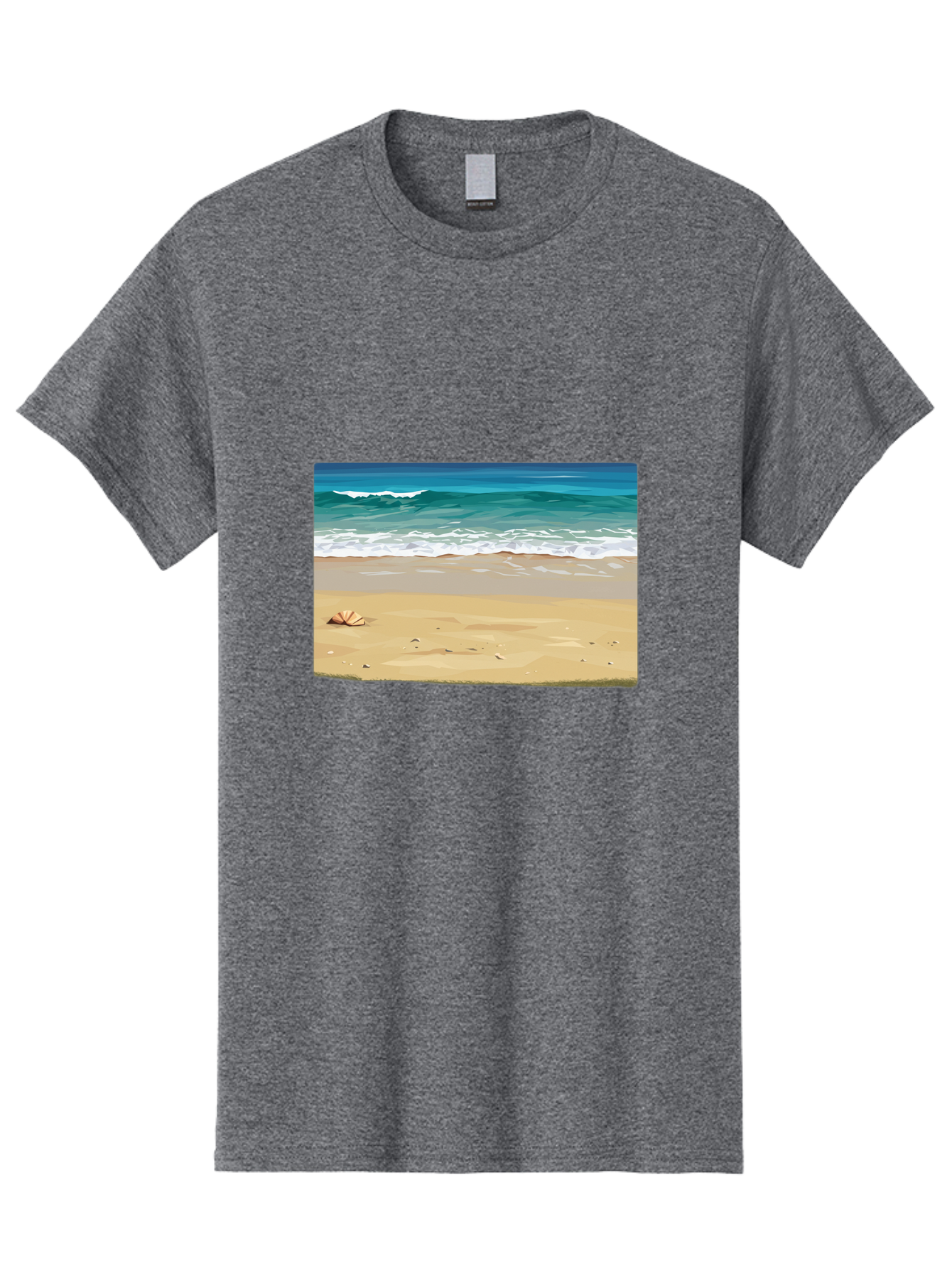 Beach-Scene-2 Men'S Graphic Tee, 100% Cotton, Comfortable Casual Summer Wear, Machine Washable, Vintage Camera, Old Camera, Antique Camera, Black Camera, Classic Photography, Photography Equipment, Nostalgic Device, Film Camera, Camera Art Bak037
