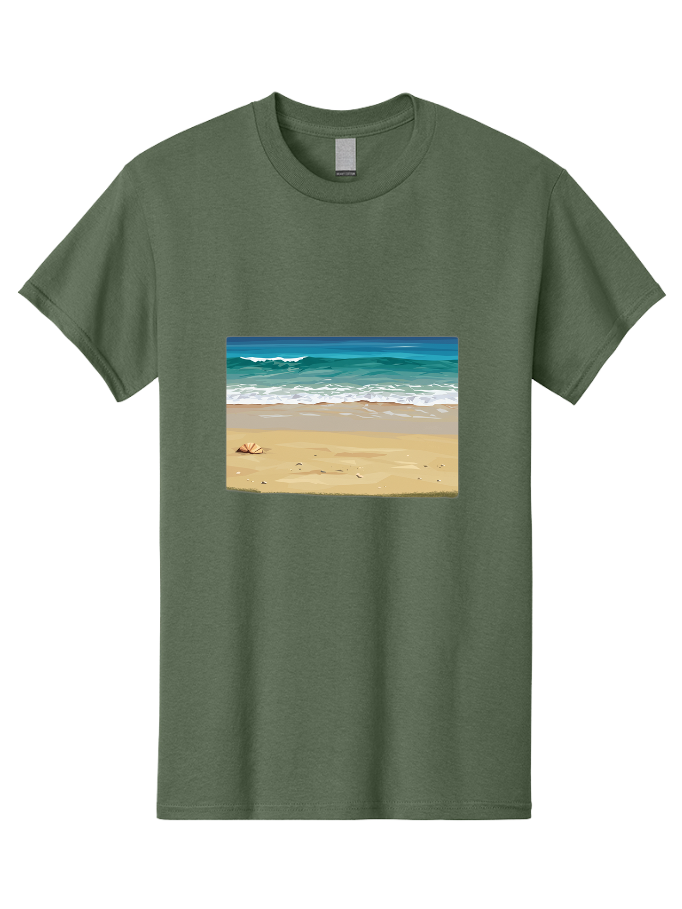 Beach-Scene-2 Men'S Graphic Tee, 100% Cotton, Comfortable Casual Summer Wear, Machine Washable, Vintage Camera, Old Camera, Antique Camera, Black Camera, Classic Photography, Photography Equipment, Nostalgic Device, Film Camera, Camera Art Bak037