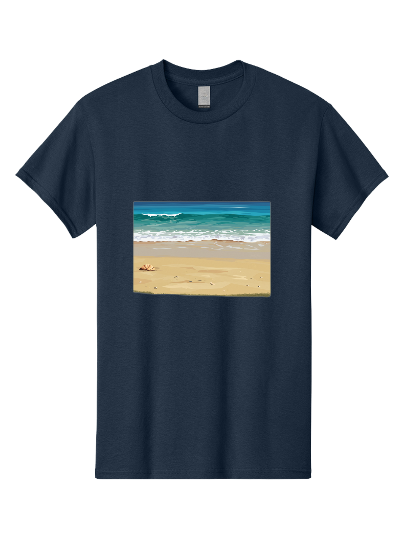 Beach-Scene-2 Men'S Graphic Tee, 100% Cotton, Comfortable Casual Summer Wear, Machine Washable, Vintage Camera, Old Camera, Antique Camera, Black Camera, Classic Photography, Photography Equipment, Nostalgic Device, Film Camera, Camera Art Bak037