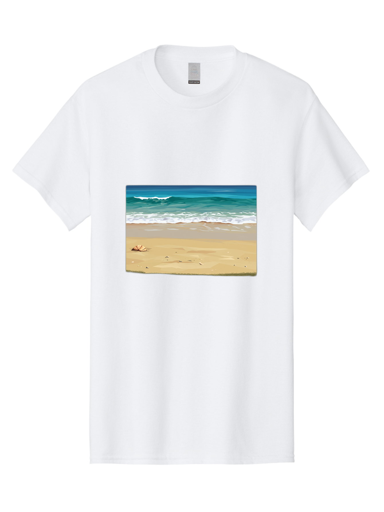 Beach-Scene-2 Men'S Graphic Tee, 100% Cotton, Comfortable Casual Summer Wear, Machine Washable, Vintage Camera, Old Camera, Antique Camera, Black Camera, Classic Photography, Photography Equipment, Nostalgic Device, Film Camera, Camera Art Bak037