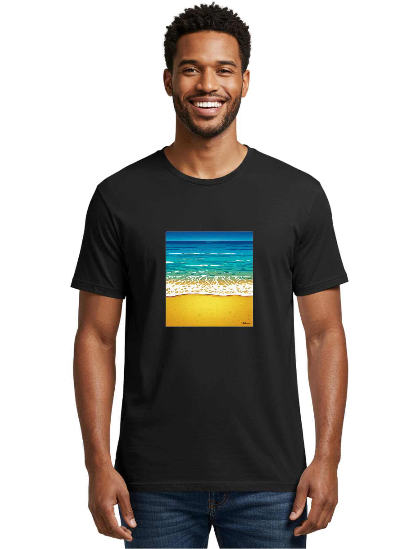 Beach-Scene Men'S Graphic Tee, 100% Cotton, Comfortable Casual Summer Wear, Machine Washable, Vintage Camera, Old Camera, Antique Camera, Black Camera, Classic Photography, Photography Equipment, Nostalgic Device, Film Camera, Camera Art Bak038