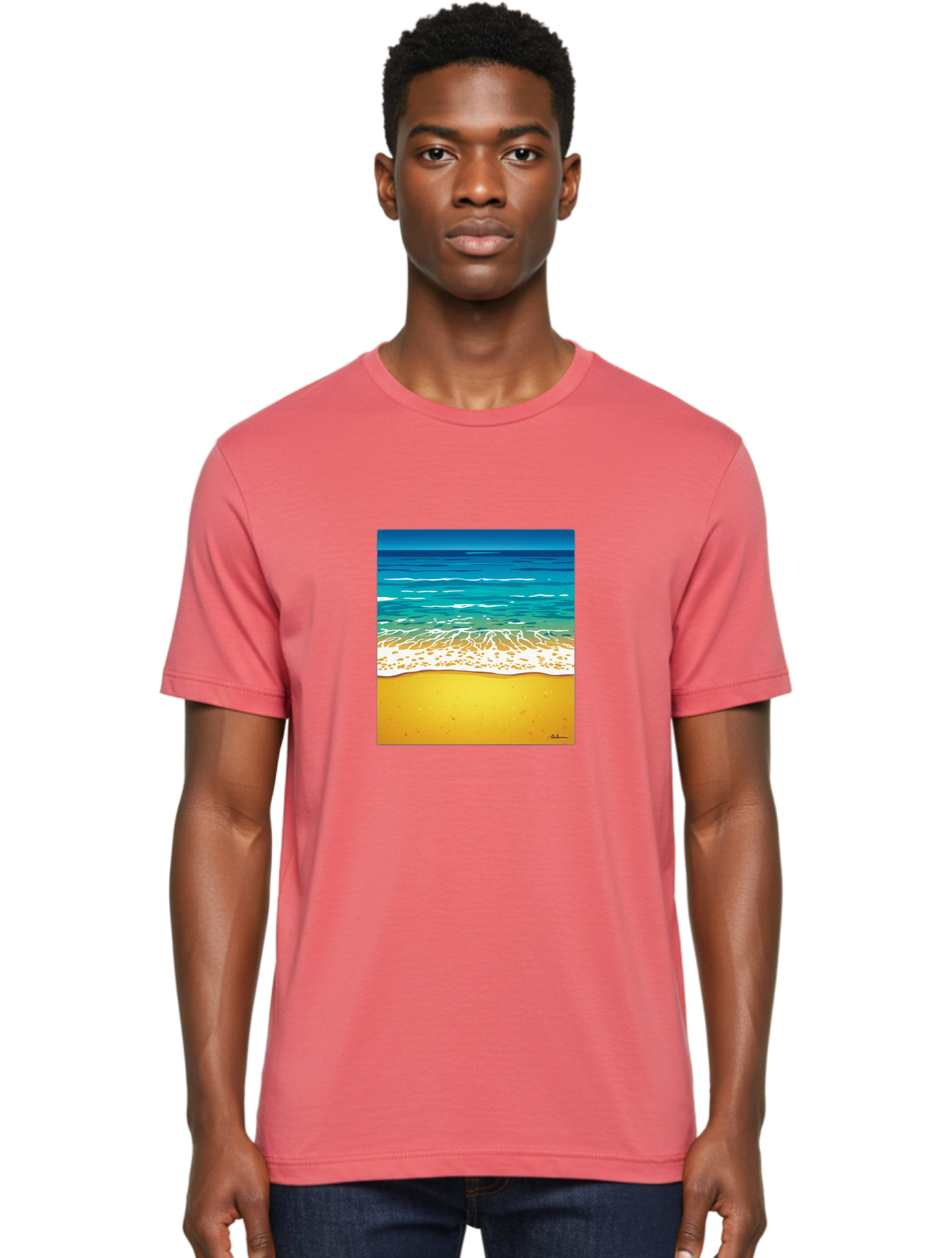 Beach-Scene Men'S Graphic Tee, 100% Cotton, Comfortable Casual Summer Wear, Machine Washable, Vintage Camera, Old Camera, Antique Camera, Black Camera, Classic Photography, Photography Equipment, Nostalgic Device, Film Camera, Camera Art Bak038