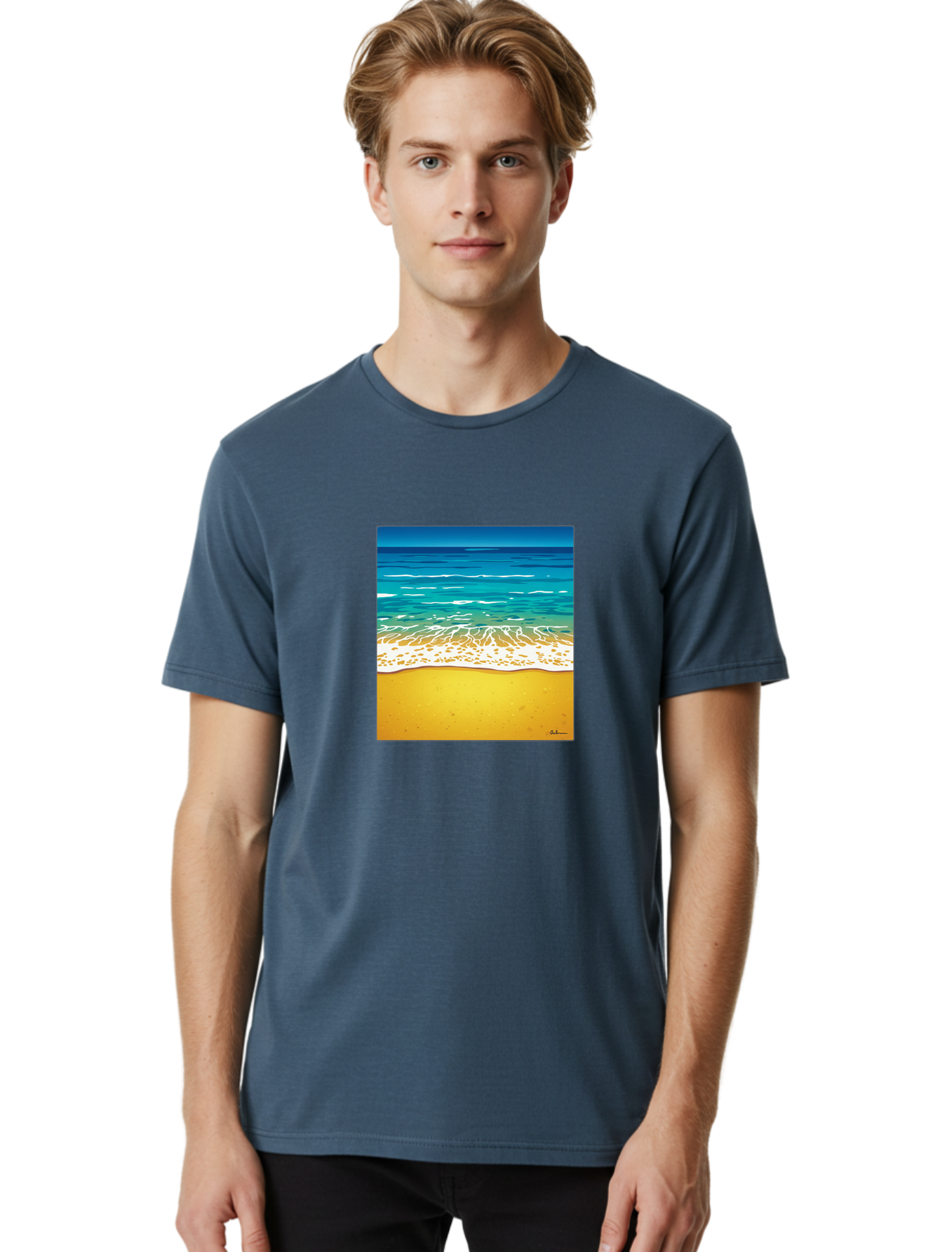 Beach-Scene Men'S Graphic Tee, 100% Cotton, Comfortable Casual Summer Wear, Machine Washable, Vintage Camera, Old Camera, Antique Camera, Black Camera, Classic Photography, Photography Equipment, Nostalgic Device, Film Camera, Camera Art Bak038