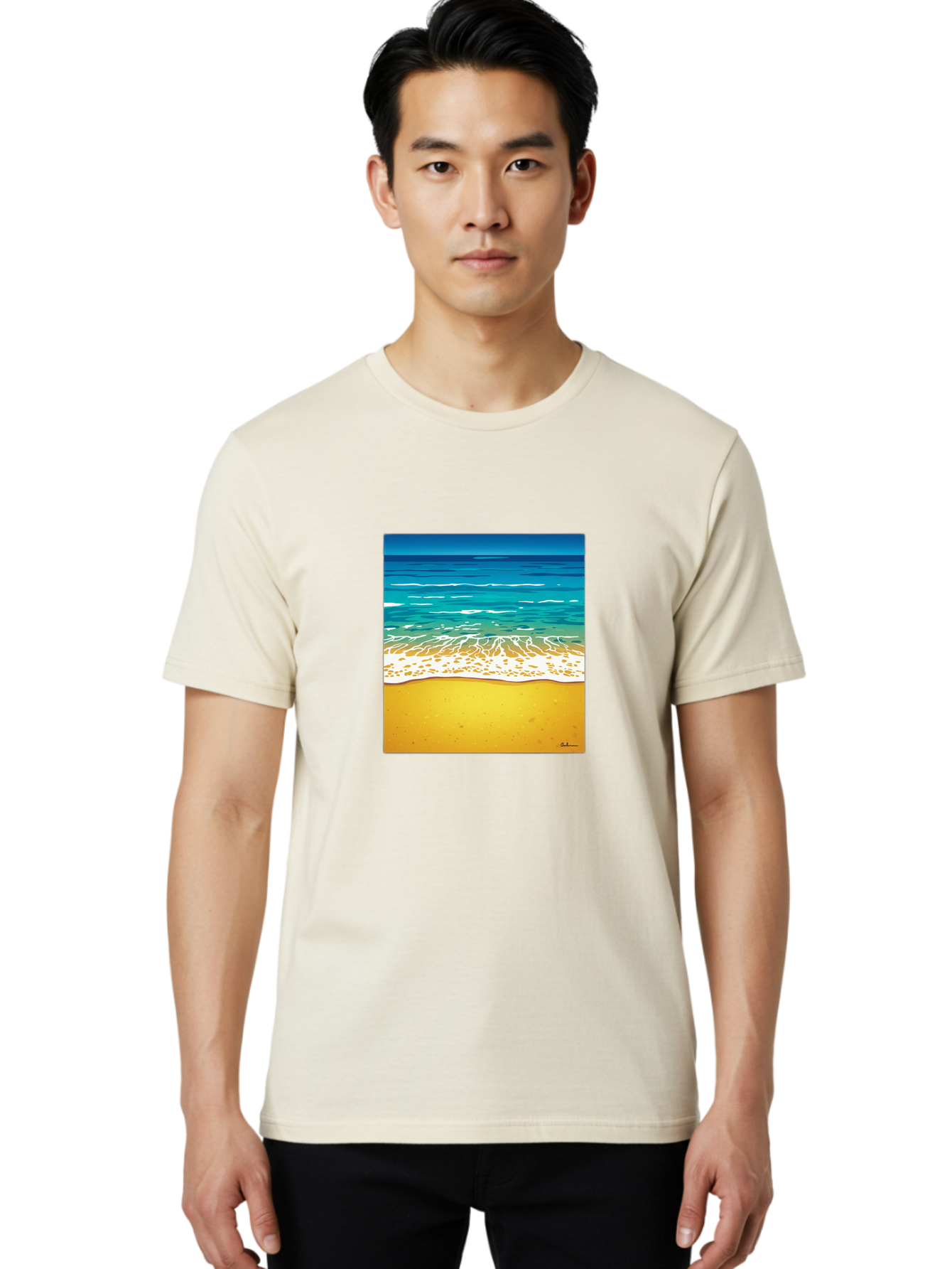 Beach-Scene Men'S Graphic Tee, 100% Cotton, Comfortable Casual Summer Wear, Machine Washable, Vintage Camera, Old Camera, Antique Camera, Black Camera, Classic Photography, Photography Equipment, Nostalgic Device, Film Camera, Camera Art Bak038