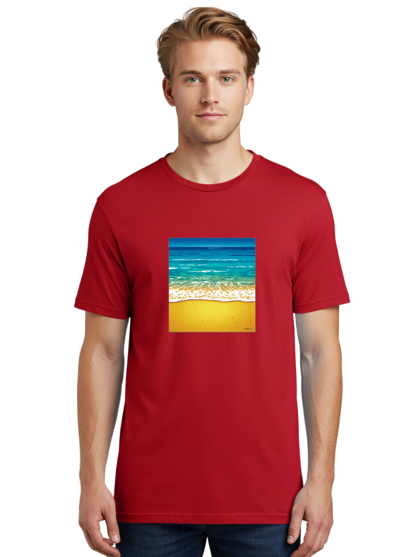 Beach-Scene Men'S Graphic Tee, 100% Cotton, Comfortable Casual Summer Wear, Machine Washable, Vintage Camera, Old Camera, Antique Camera, Black Camera, Classic Photography, Photography Equipment, Nostalgic Device, Film Camera, Camera Art Bak038