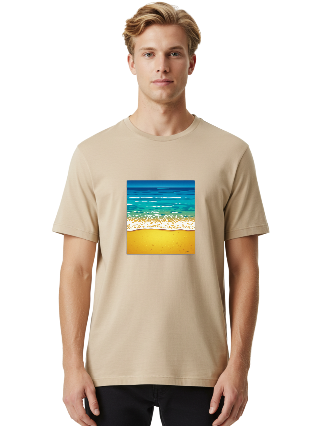 Beach-Scene Men'S Graphic Tee, 100% Cotton, Comfortable Casual Summer Wear, Machine Washable, Vintage Camera, Old Camera, Antique Camera, Black Camera, Classic Photography, Photography Equipment, Nostalgic Device, Film Camera, Camera Art Bak038