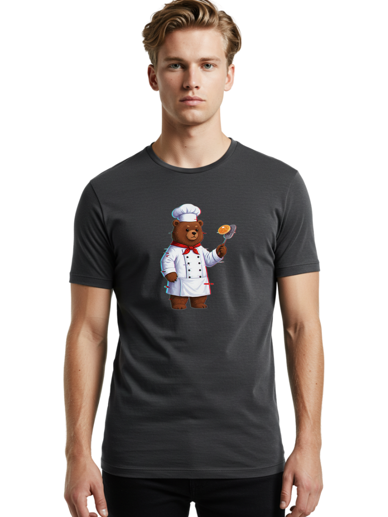 Bear-Chef Men'S Graphic Tee, 100% Cotton, Comfortable Casual Summer Wear, Machine Washable, Vintage Camera, Old Camera, Antique Camera, Black Camera, Classic Photography, Photography Equipment, Nostalgic Device, Film Camera, Camera Art Bak039