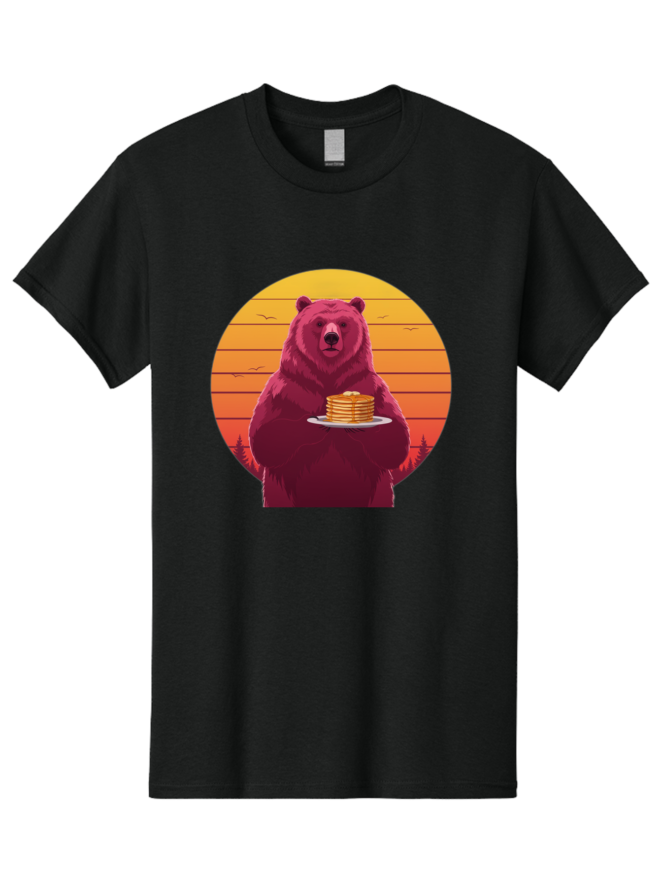 Bear-Holding-Pancakes Men'S Graphic Tee, 100% Cotton, Comfortable Casual Summer Wear, Machine Washable, Vintage Camera, Old Camera, Antique Camera, Black Camera, Classic Photography, Photography Equipment, Nostalgic Device, Film Camera, Bak041