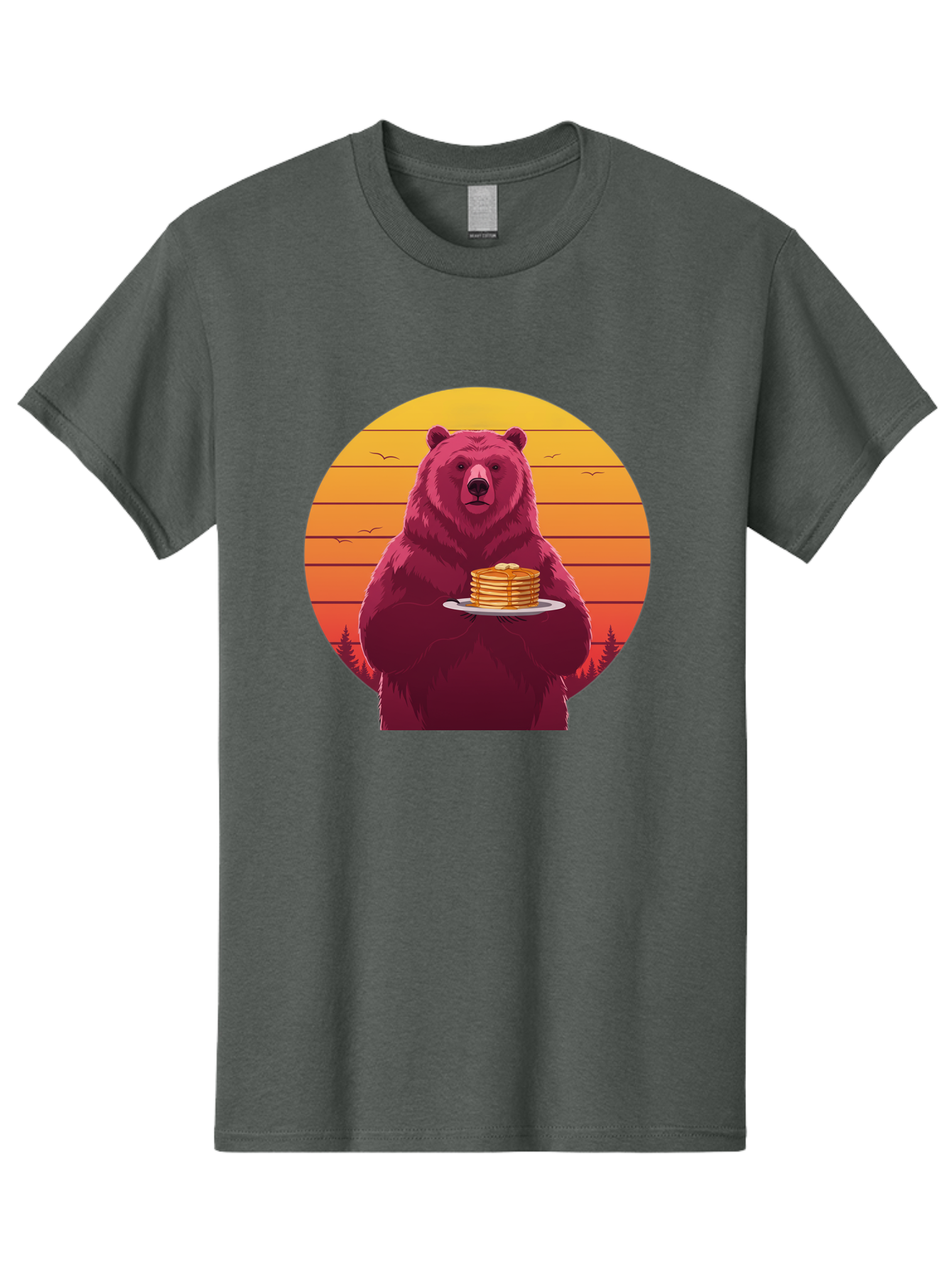 Bear-Holding-Pancakes Men'S Graphic Tee, 100% Cotton, Comfortable Casual Summer Wear, Machine Washable, Vintage Camera, Old Camera, Antique Camera, Black Camera, Classic Photography, Photography Equipment, Nostalgic Device, Film Camera, Bak041