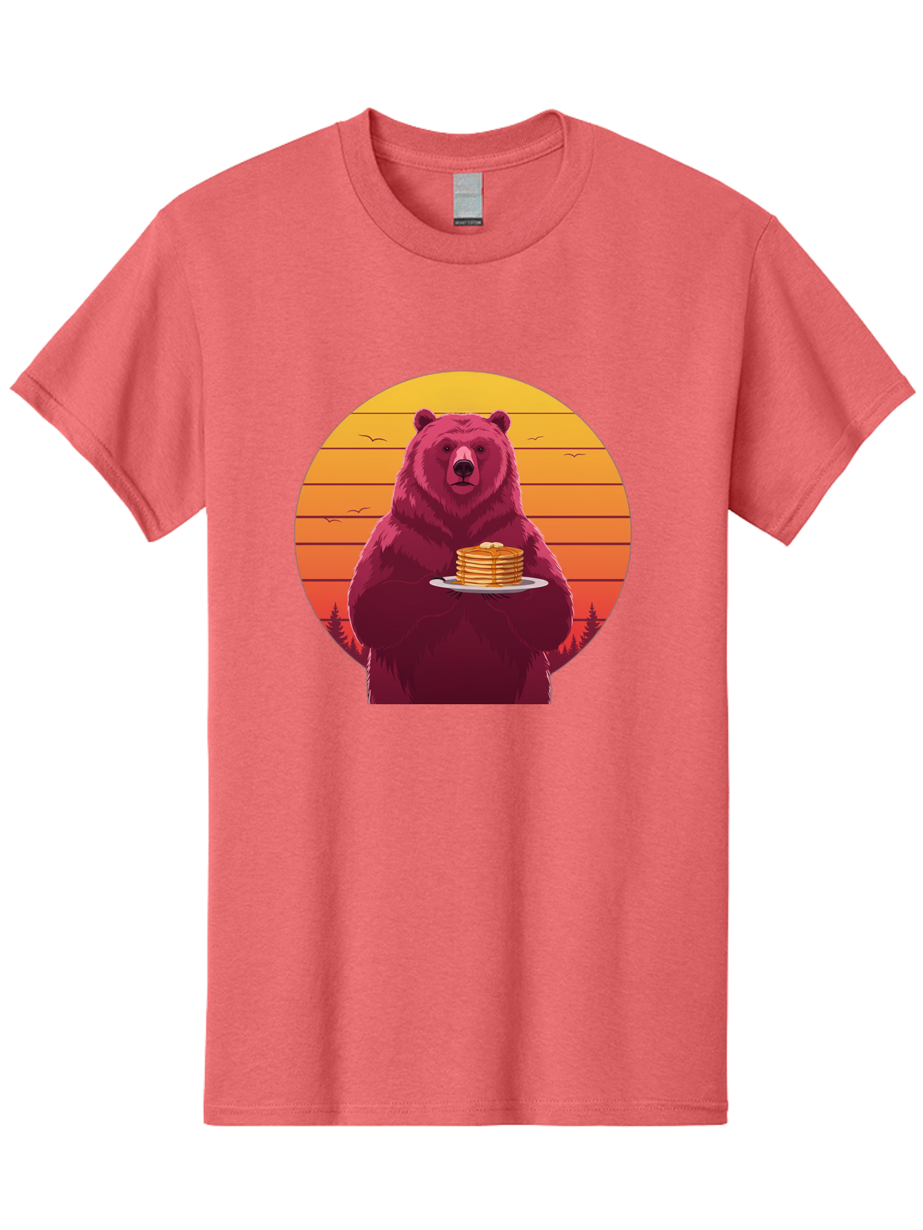 Bear-Holding-Pancakes Men'S Graphic Tee, 100% Cotton, Comfortable Casual Summer Wear, Machine Washable, Vintage Camera, Old Camera, Antique Camera, Black Camera, Classic Photography, Photography Equipment, Nostalgic Device, Film Camera, Bak041