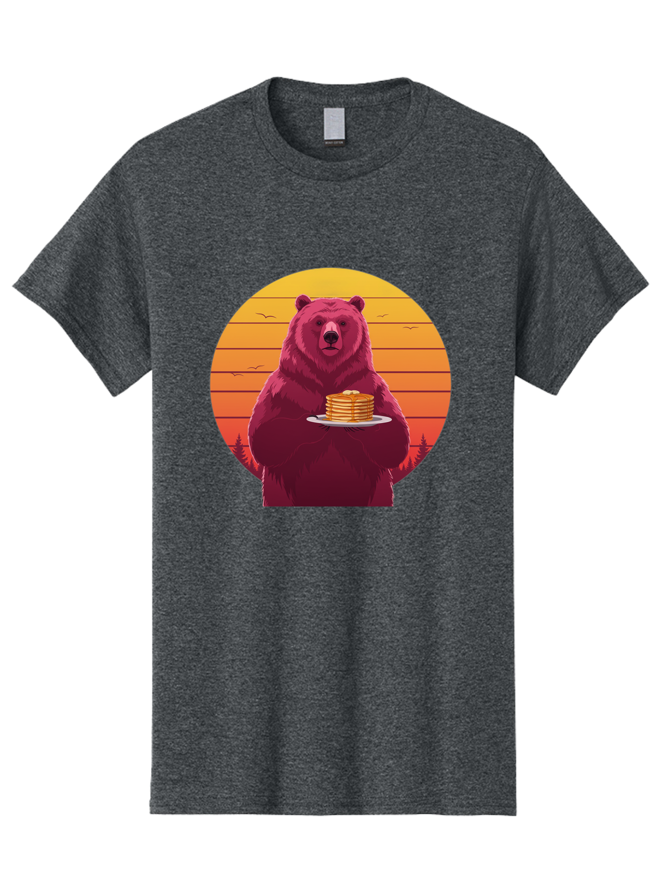Bear-Holding-Pancakes Men'S Graphic Tee, 100% Cotton, Comfortable Casual Summer Wear, Machine Washable, Vintage Camera, Old Camera, Antique Camera, Black Camera, Classic Photography, Photography Equipment, Nostalgic Device, Film Camera, Bak041