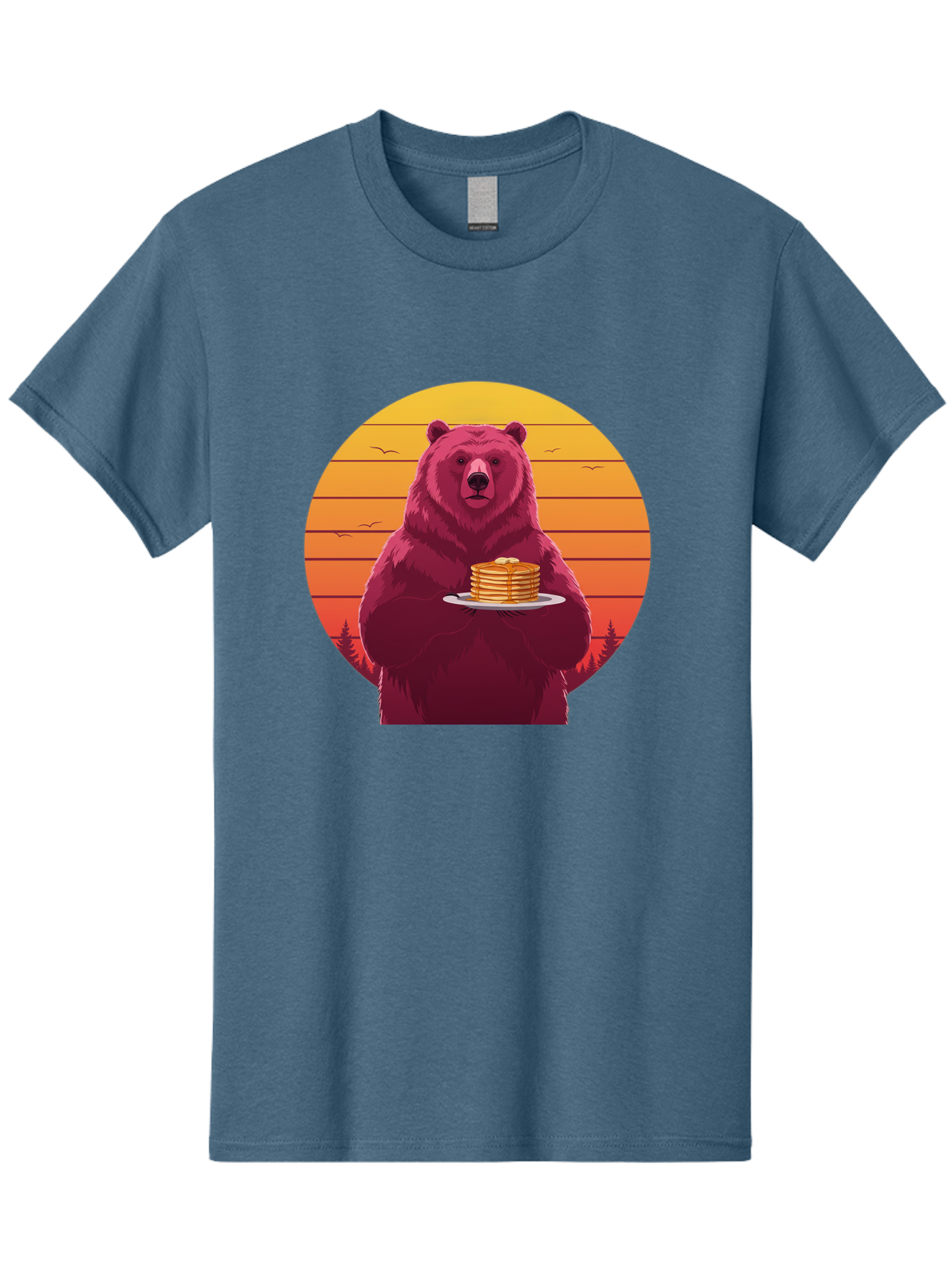 Bear-Holding-Pancakes Men'S Graphic Tee, 100% Cotton, Comfortable Casual Summer Wear, Machine Washable, Vintage Camera, Old Camera, Antique Camera, Black Camera, Classic Photography, Photography Equipment, Nostalgic Device, Film Camera, Bak041
