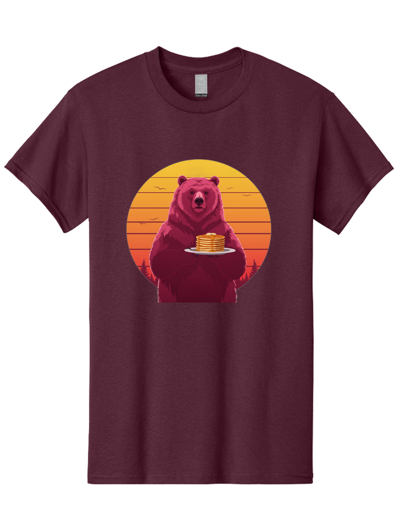 Bear-Holding-Pancakes Men'S Graphic Tee, 100% Cotton, Comfortable Casual Summer Wear, Machine Washable, Vintage Camera, Old Camera, Antique Camera, Black Camera, Classic Photography, Photography Equipment, Nostalgic Device, Film Camera, Bak041