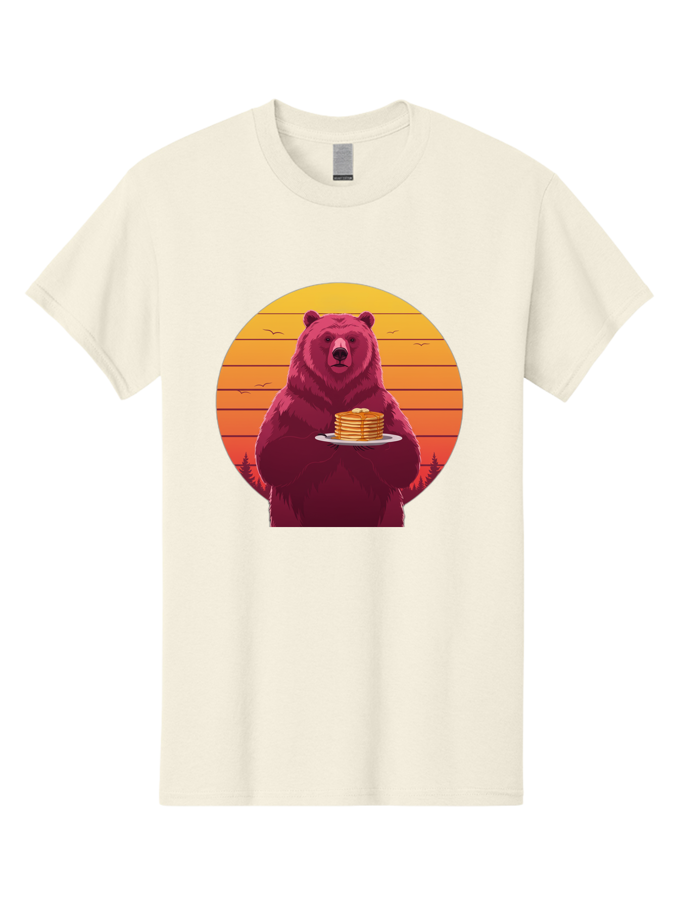Bear-Holding-Pancakes Men'S Graphic Tee, 100% Cotton, Comfortable Casual Summer Wear, Machine Washable, Vintage Camera, Old Camera, Antique Camera, Black Camera, Classic Photography, Photography Equipment, Nostalgic Device, Film Camera, Bak041