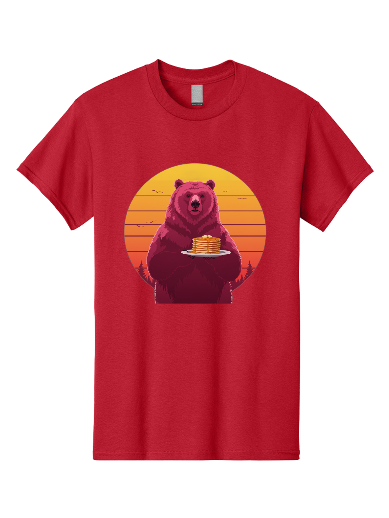 Bear-Holding-Pancakes Men'S Graphic Tee, 100% Cotton, Comfortable Casual Summer Wear, Machine Washable, Vintage Camera, Old Camera, Antique Camera, Black Camera, Classic Photography, Photography Equipment, Nostalgic Device, Film Camera, Bak041