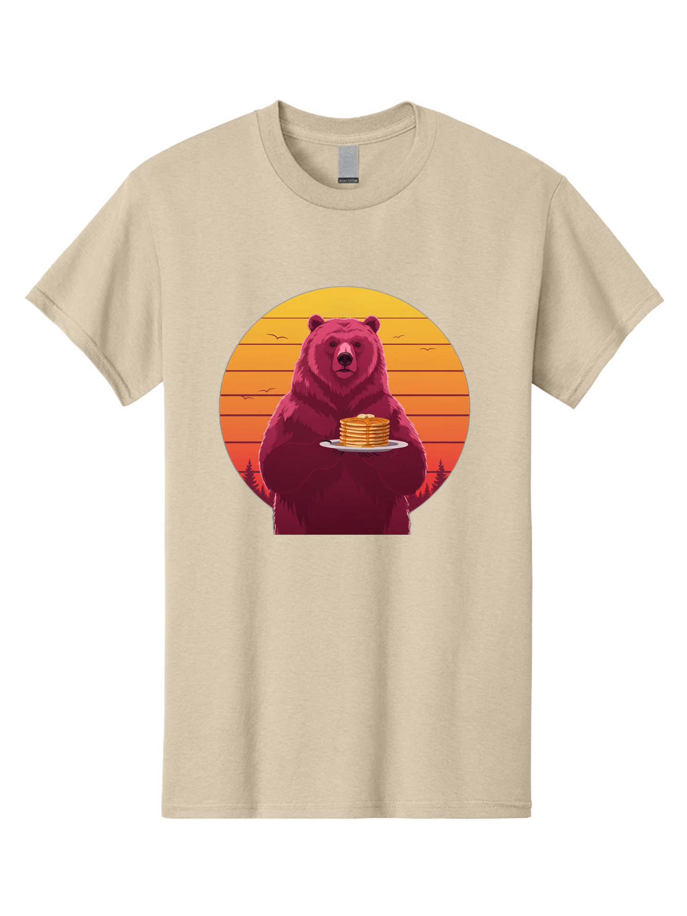 Bear-Holding-Pancakes Men'S Graphic Tee, 100% Cotton, Comfortable Casual Summer Wear, Machine Washable, Vintage Camera, Old Camera, Antique Camera, Black Camera, Classic Photography, Photography Equipment, Nostalgic Device, Film Camera, Bak041